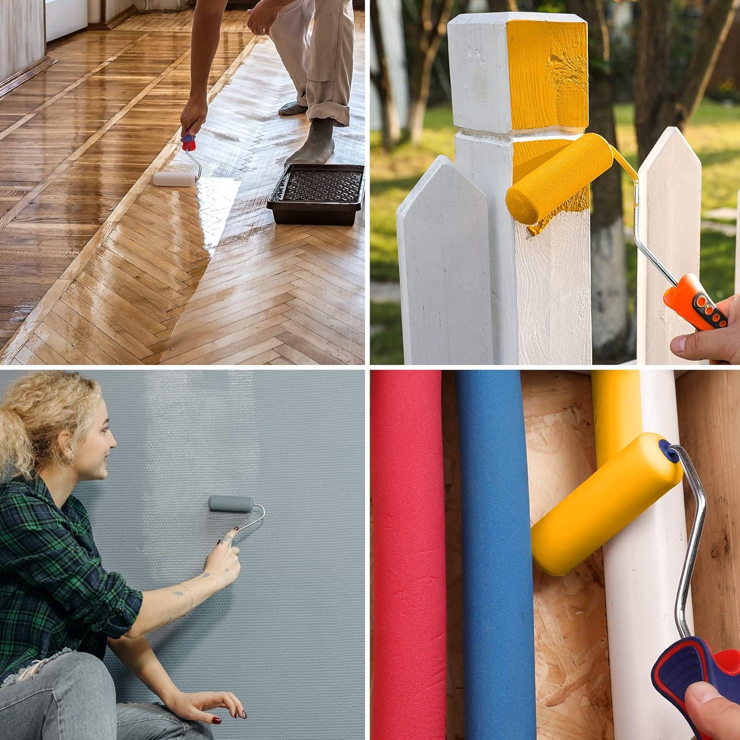 WORKPRO Kit de 12 Rodillos de Pintura de Espuma 10.16 cm