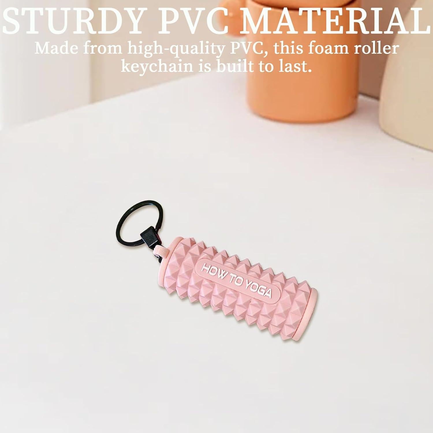 Mini Rodillo de Espuma Tizee en Llavero - Rosa y Amarillo