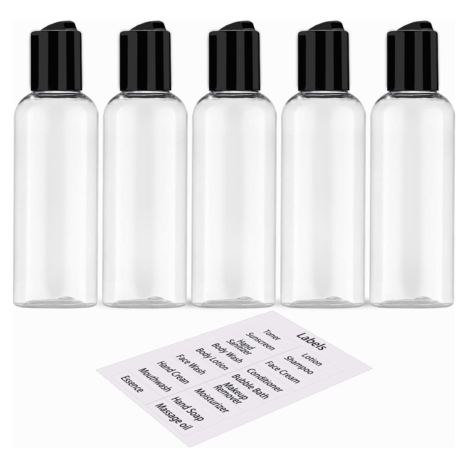 Paquete de 5 Botellas de Viaje DNSEN 100 ml Aprobadas por TSA