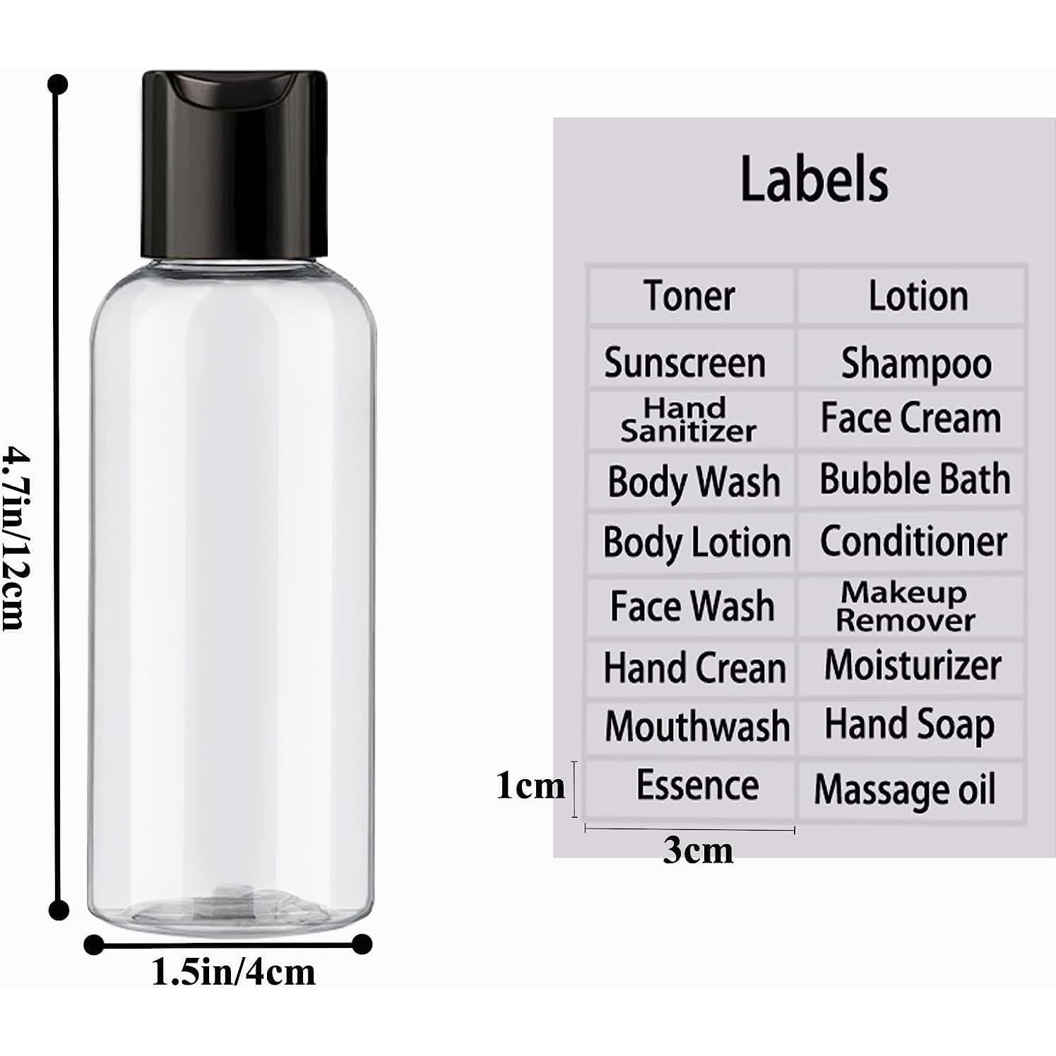 Paquete de 5 Botellas de Viaje DNSEN 100 ml Aprobadas por TSA