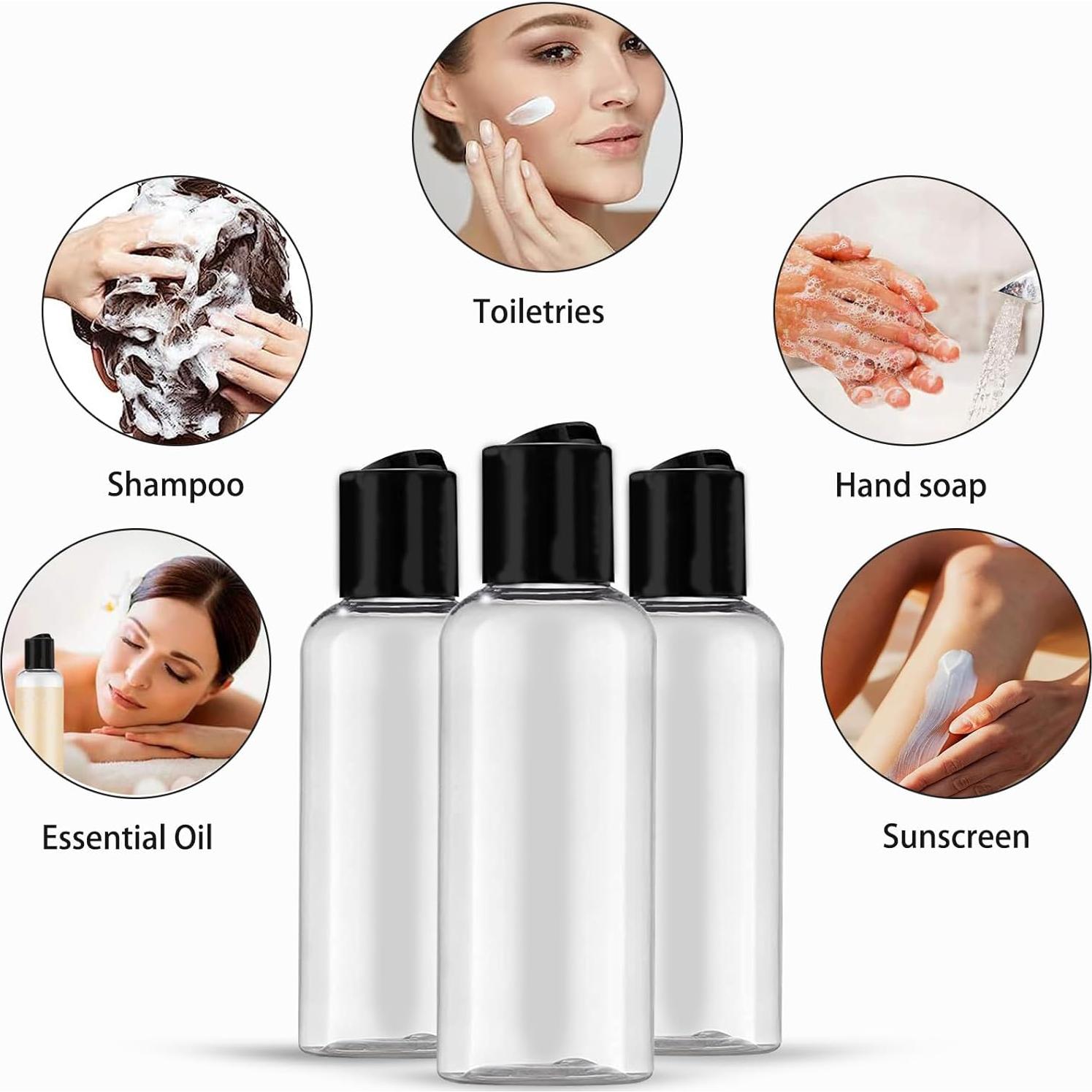 Paquete de 5 Botellas de Viaje DNSEN 100 ml Aprobadas por TSA