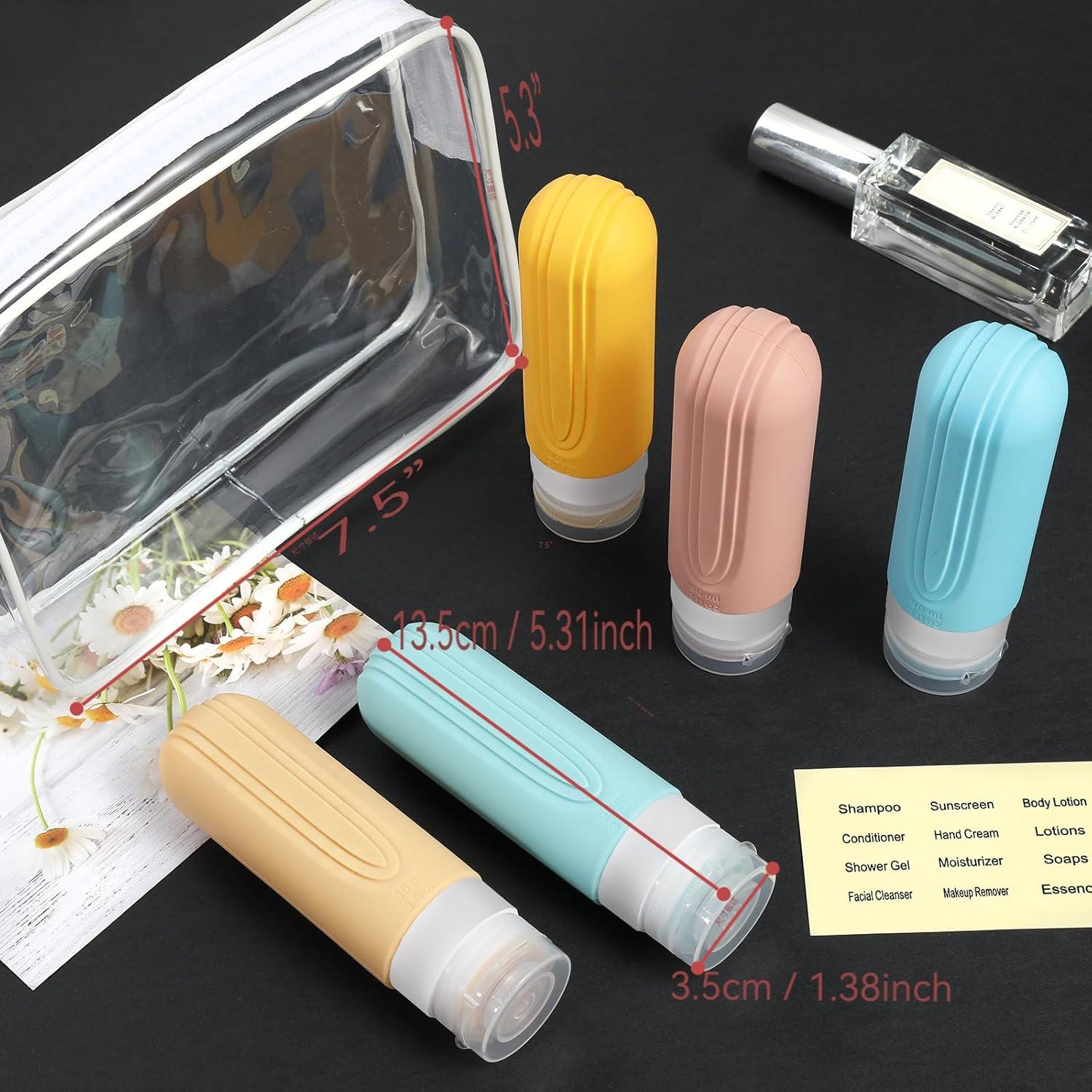 Botellas de Viaje CHEODIN 5 Piezas 88.7ml Aprobadas por TSA