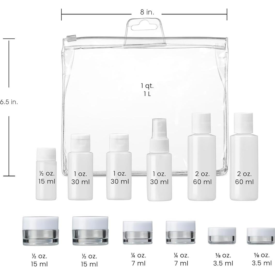 Juego de 13 Botellas de Viaje Conair Travel Smart TSA