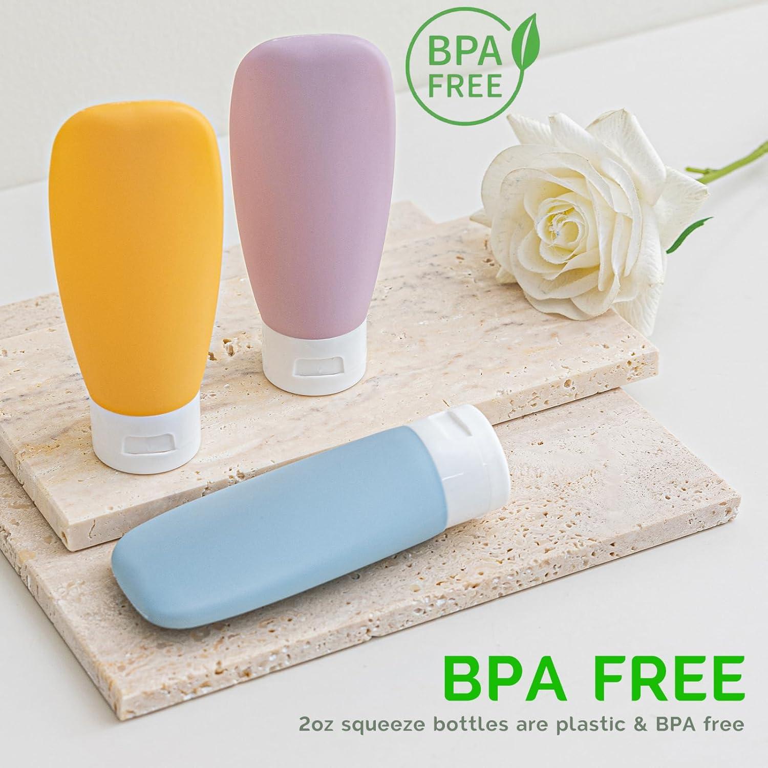 Juego de 20 Botellas de Viaje Dewsensi Aprobadas por TSA