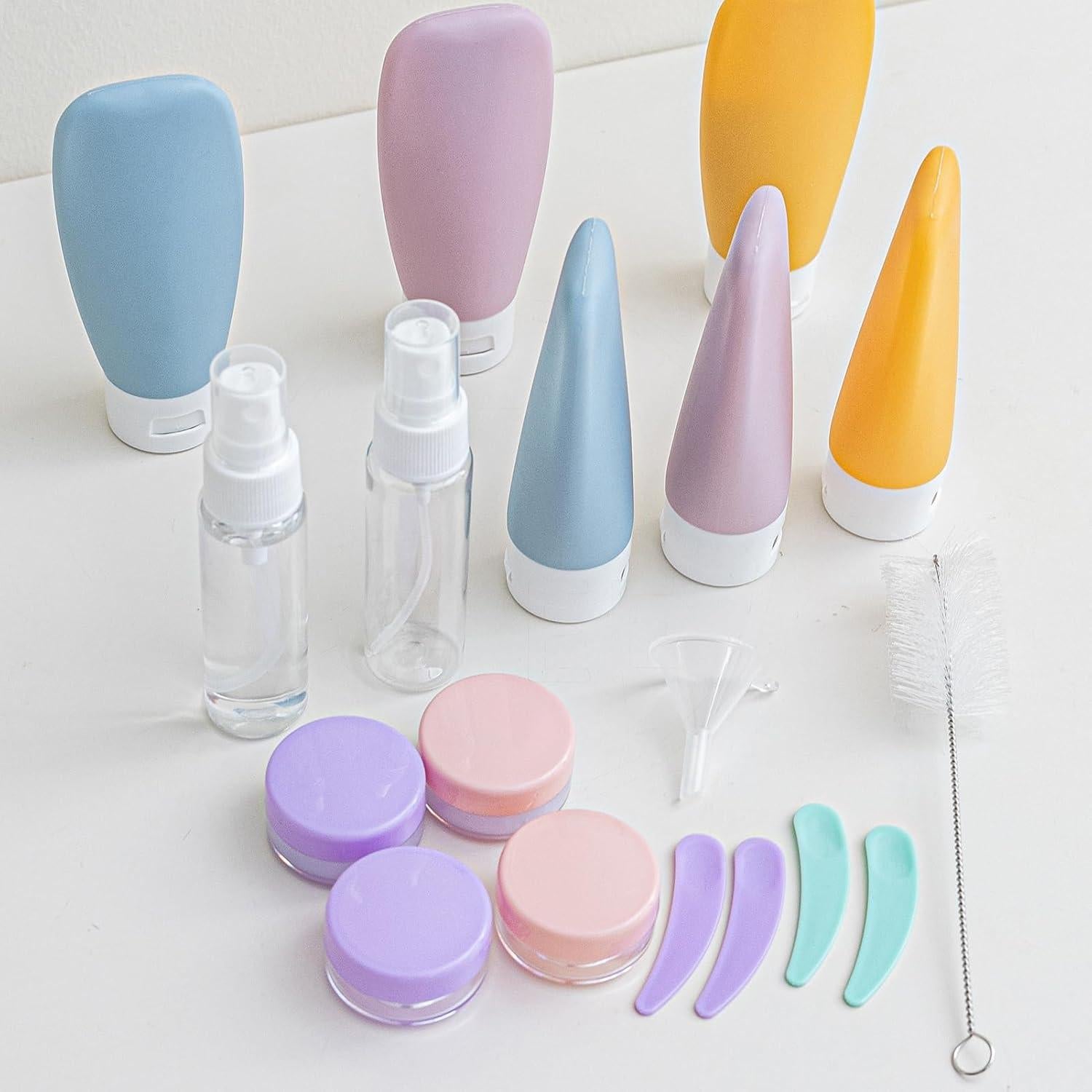 Juego de 20 Botellas de Viaje Dewsensi Aprobadas por TSA