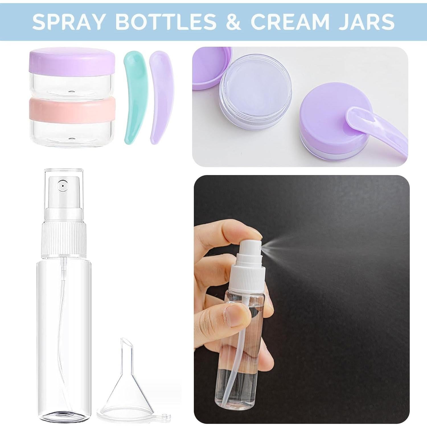 Juego de 20 Botellas de Viaje Dewsensi Aprobadas por TSA