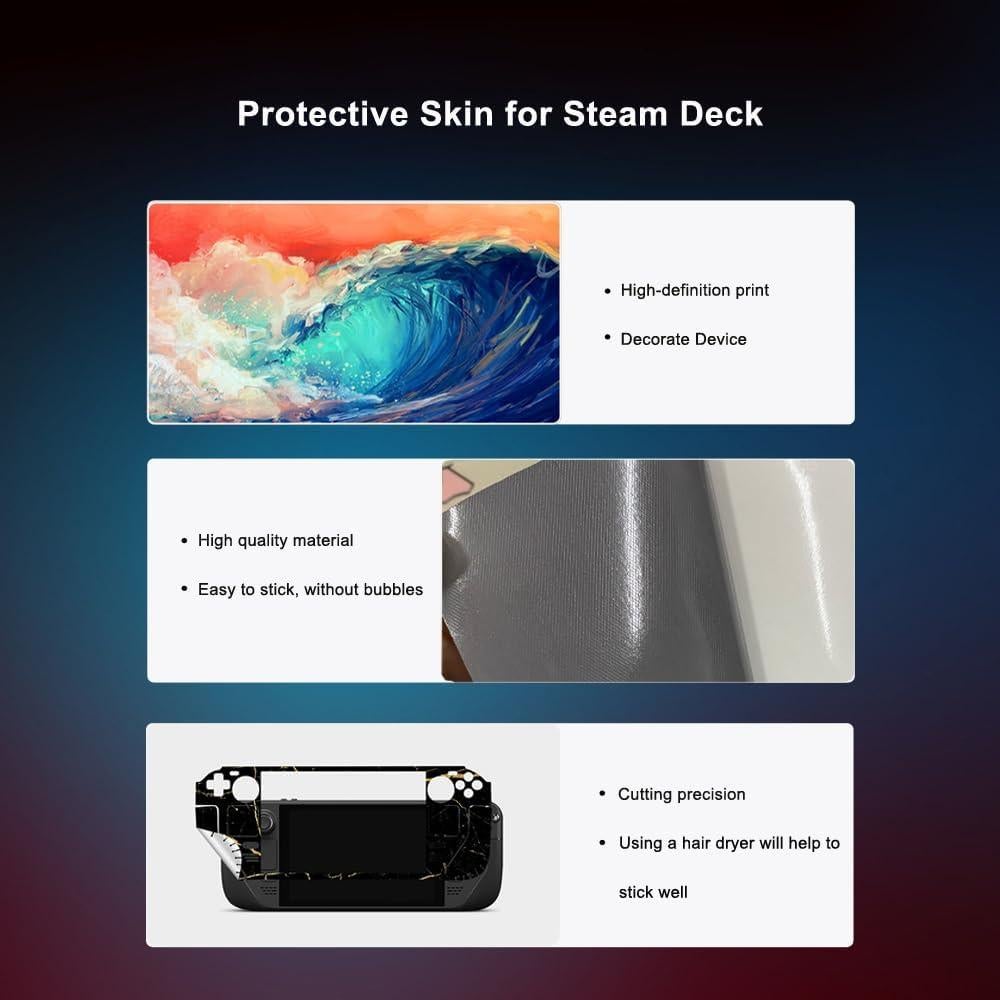 Calcomanía Skin Wrap para Steam Deck SYGTOYUE + Protector HD