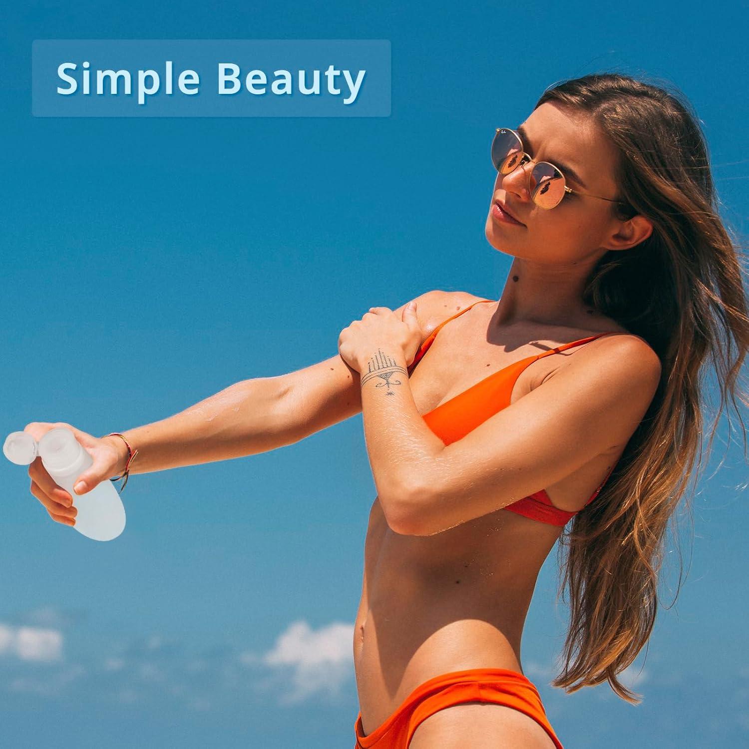 Set de 4 Botellas de Silicona 60ml Aprobadas por TSA Imuviy