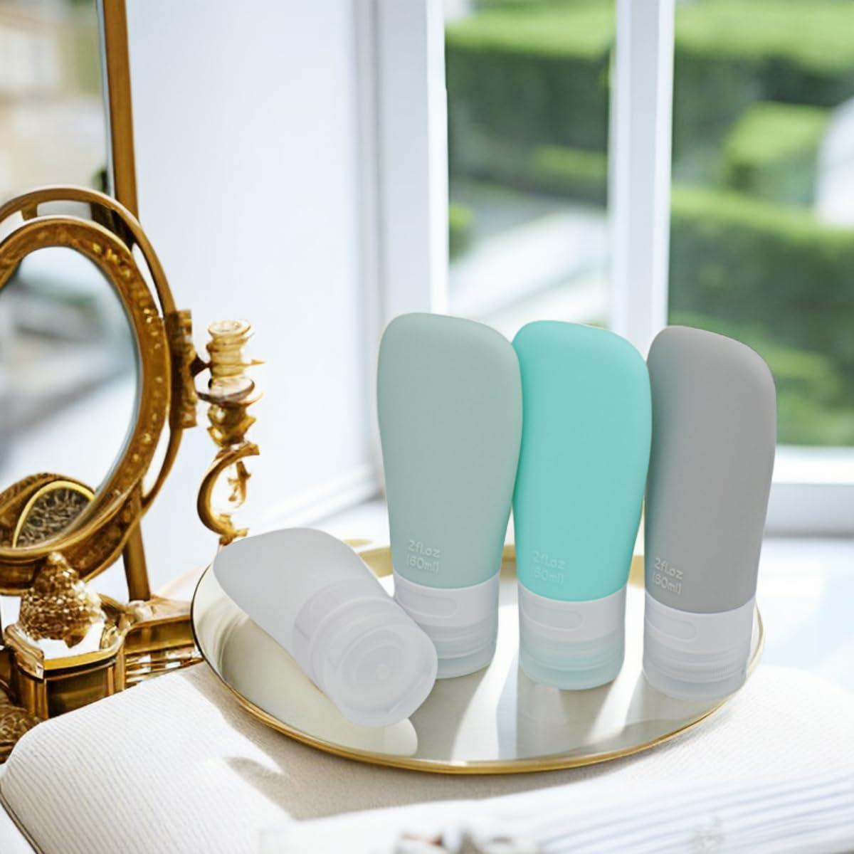 Botellas de Silicona Reutilizables Vonpri 60ml 4pack a Prueba de Fugas