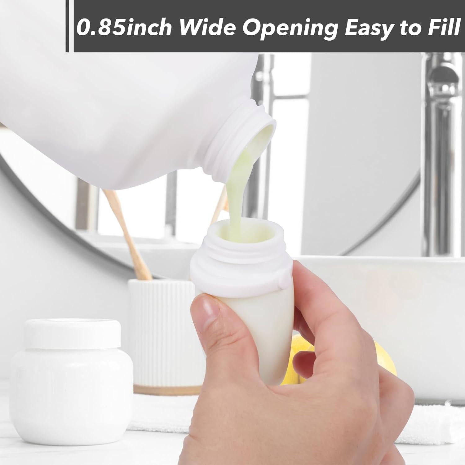 Botellas de Viaje Silicona 1oz BienBion 4-Pack A Prueba de Fugas