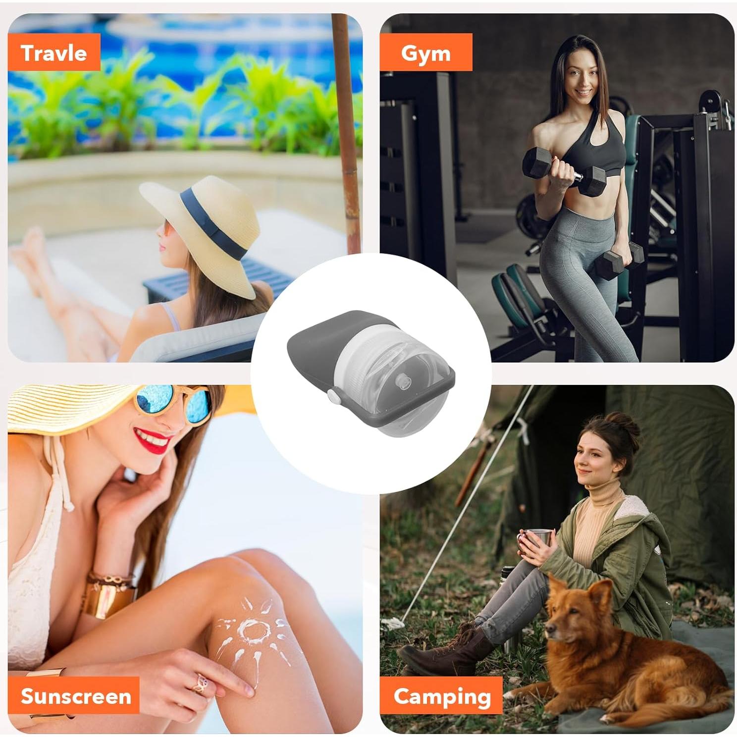 Botellas de Viaje Silicona 1oz BienBion 4-Pack A Prueba de Fugas