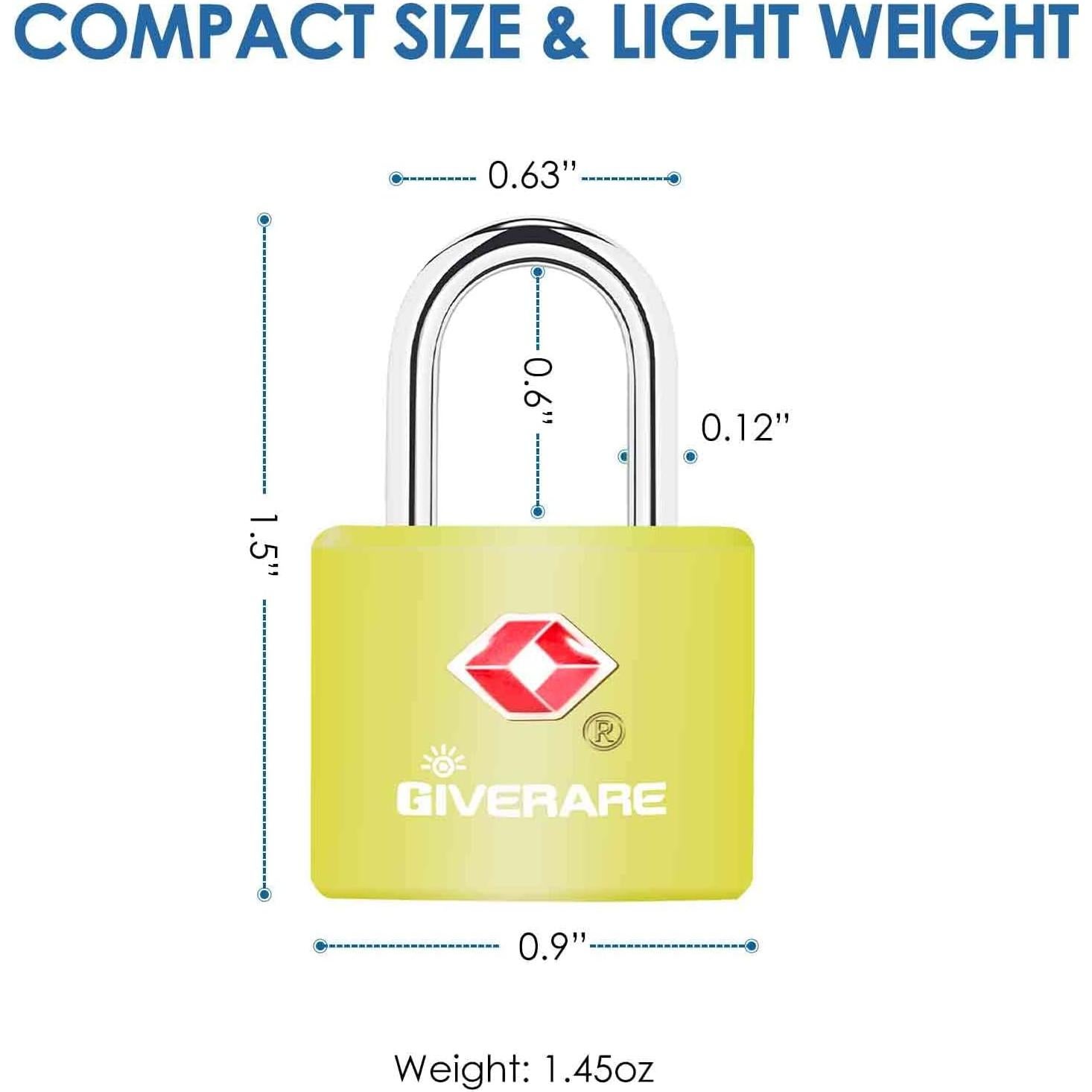 Pack de 4 Candados de Equipaje TSA GIVERARE - Inrompibles