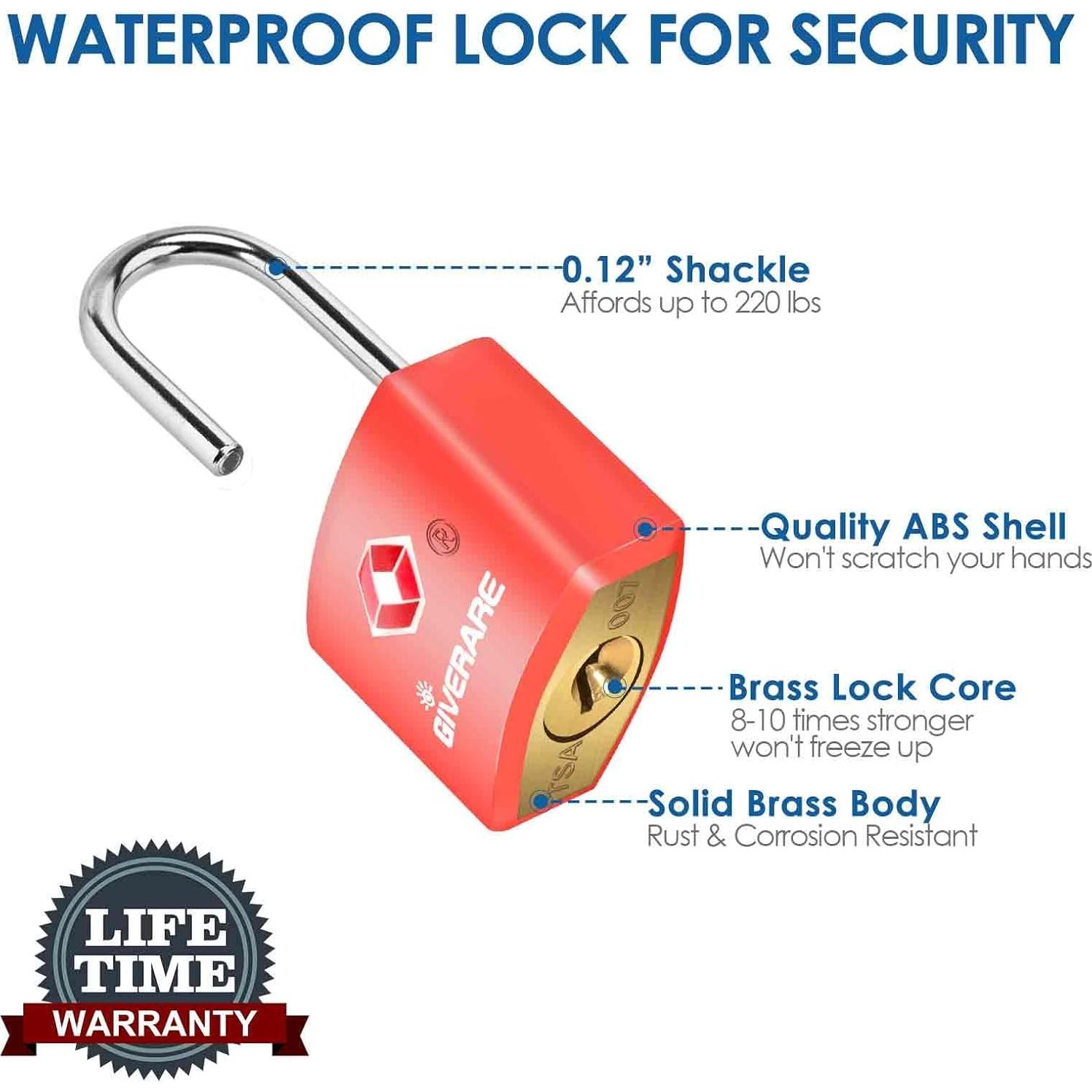 Pack de 4 Candados de Equipaje TSA GIVERARE - Inrompibles