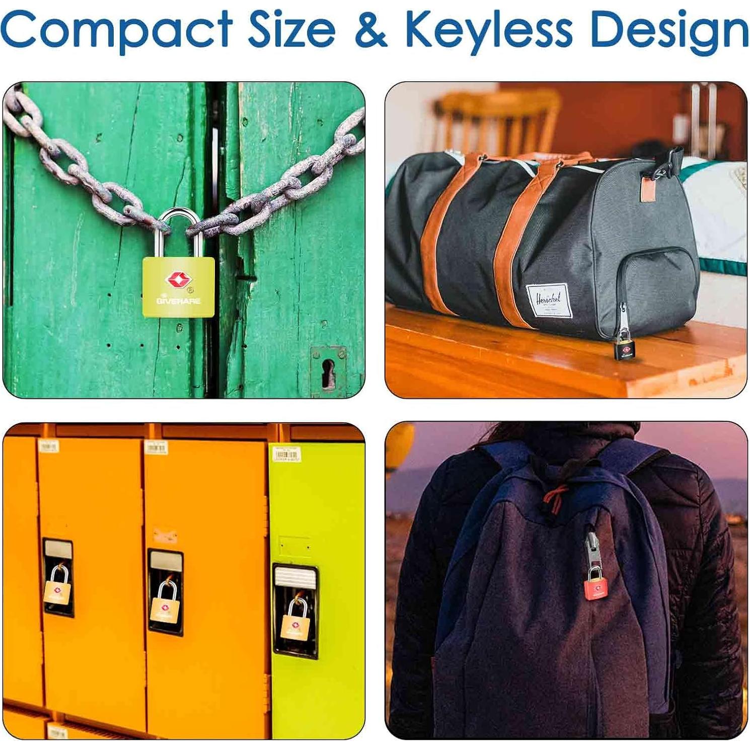 Pack de 4 Candados de Equipaje TSA GIVERARE - Inrompibles