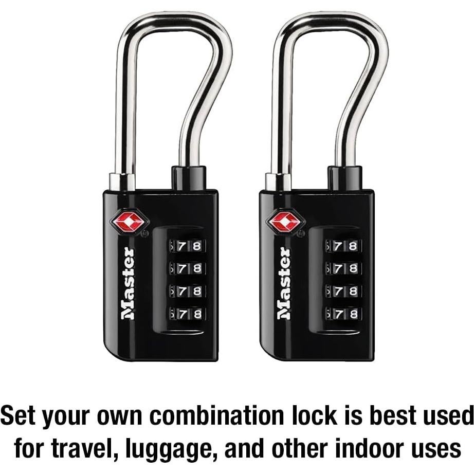 Candado de Equipaje Master Lock 4696T TSA Negro 2 Paquete