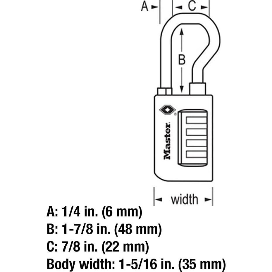 Candado de Equipaje Master Lock 4696T TSA Negro 2 Paquete