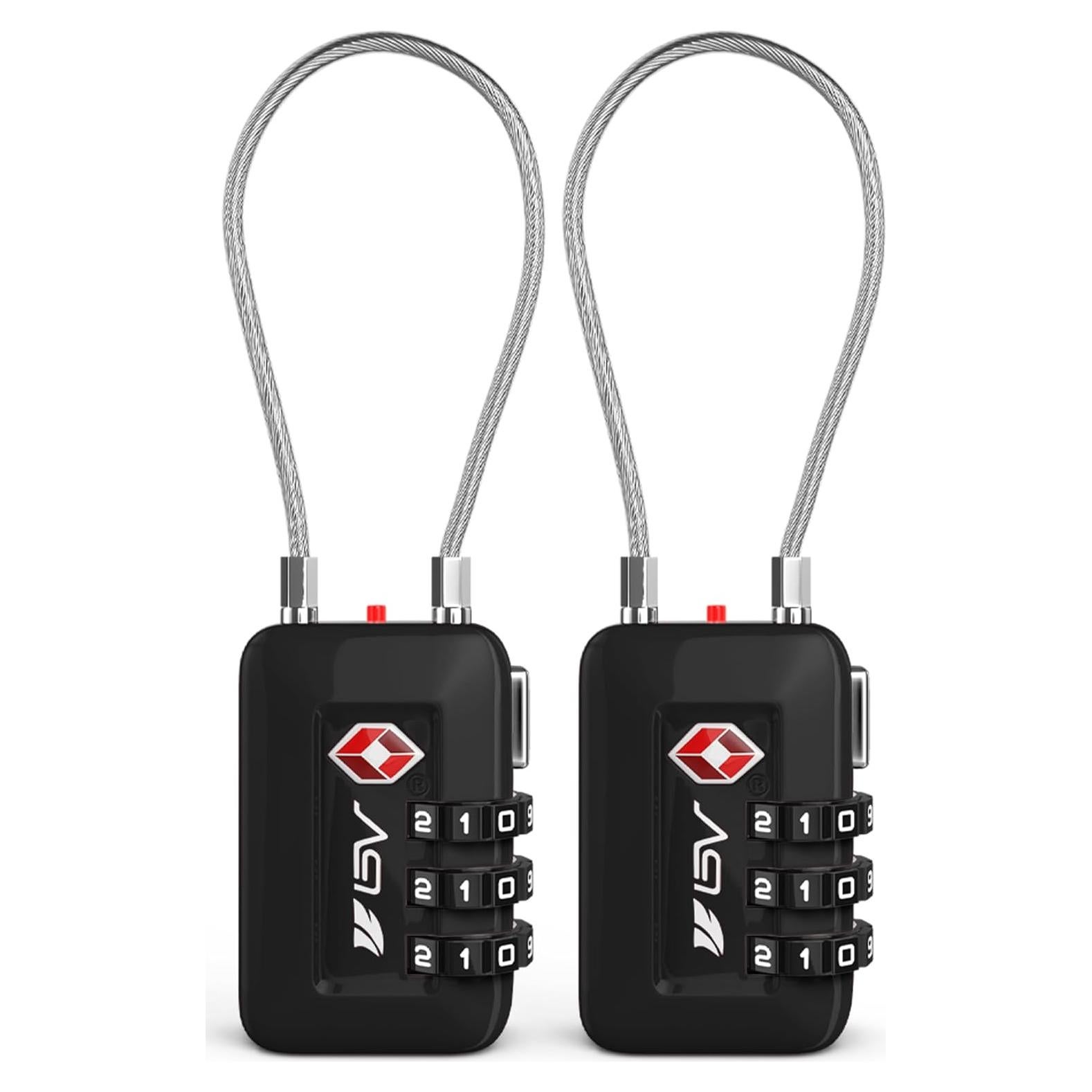 Candado de Combinación Reajustable BV-TL04 Negro - 2 Paquete TSA