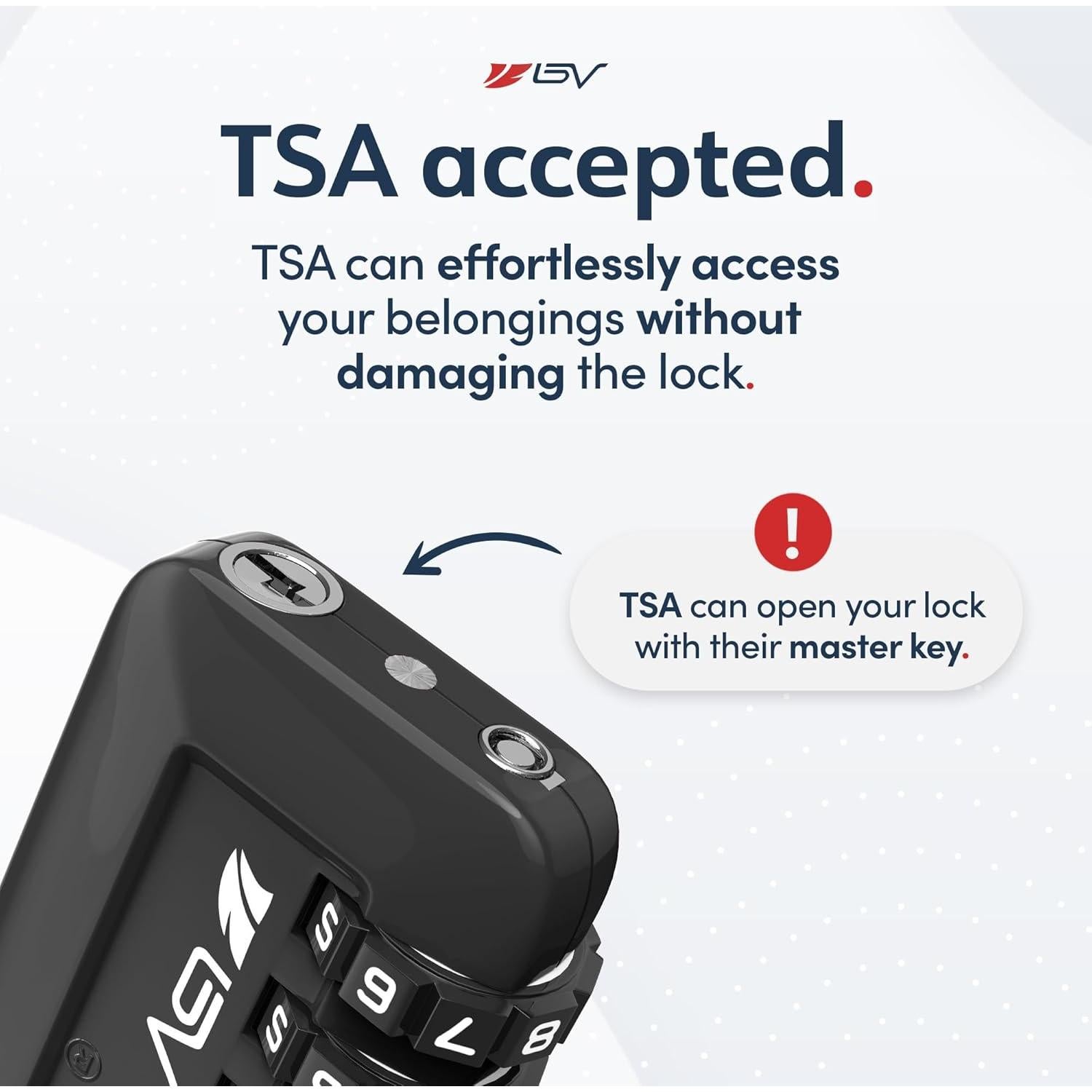 Candado de Combinación Reajustable BV-TL04 Negro - 2 Paquete TSA