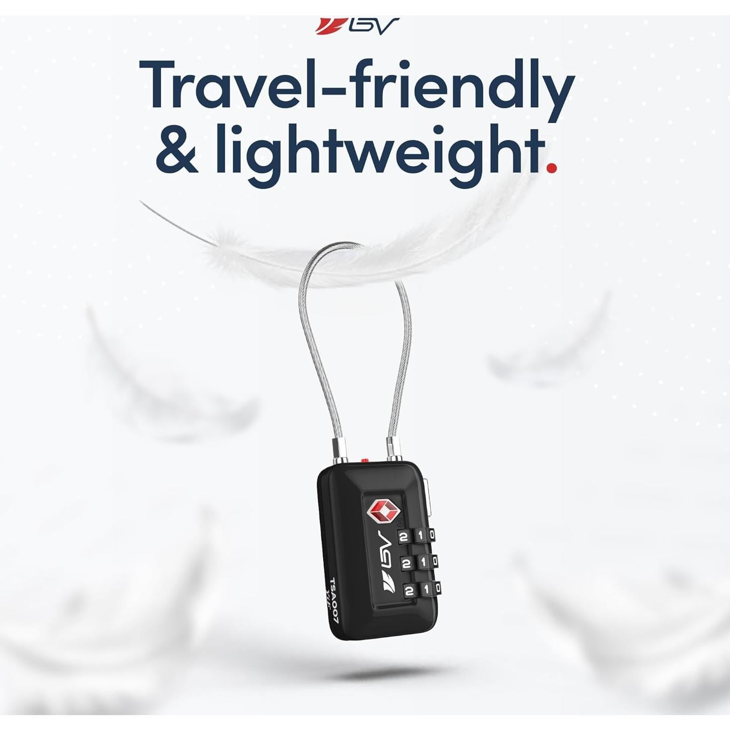 Candado de Combinación Reajustable BV-TL04 Negro - 2 Paquete TSA