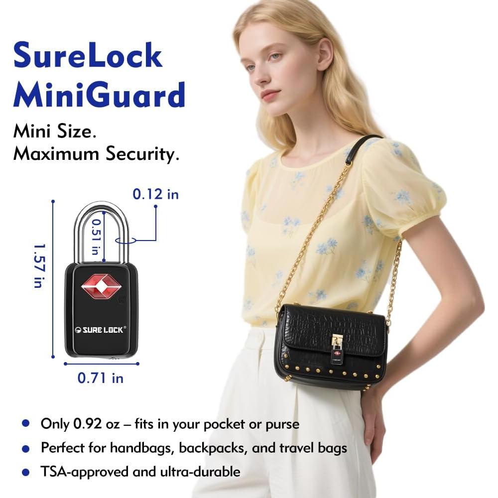 Candados de Equipaje TSA Sure Lock Mini 2 Unidades Negro