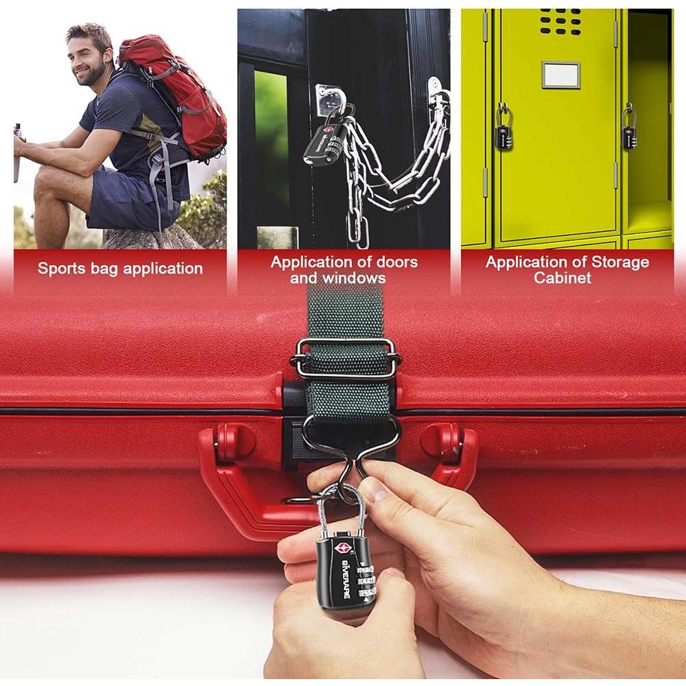 Candados de Equipaje GIVERARE TSA 2 Pcs Combinación 3 Dígitos