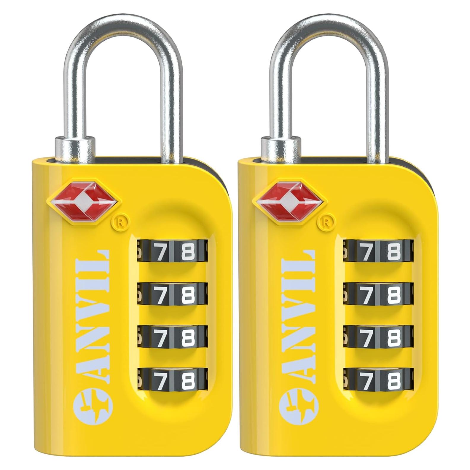 Candado de Combinación TSA Anvil Amarillo 2 Paquetes