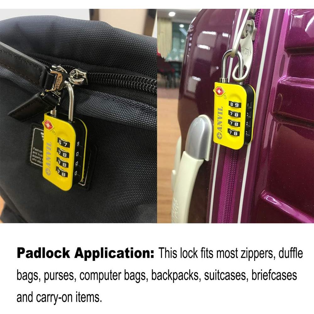 Candado de Combinación TSA Anvil Amarillo 2 Paquetes