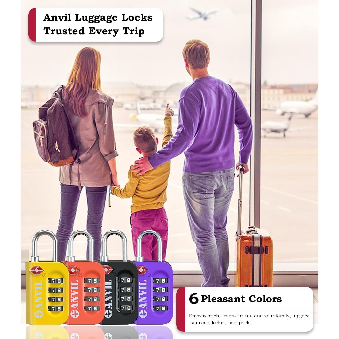 Candado de Combinación TSA Anvil Amarillo 2 Paquetes