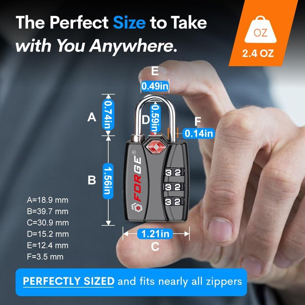 Candados de Equipaje TSA Forge - 2 Piezas Negro