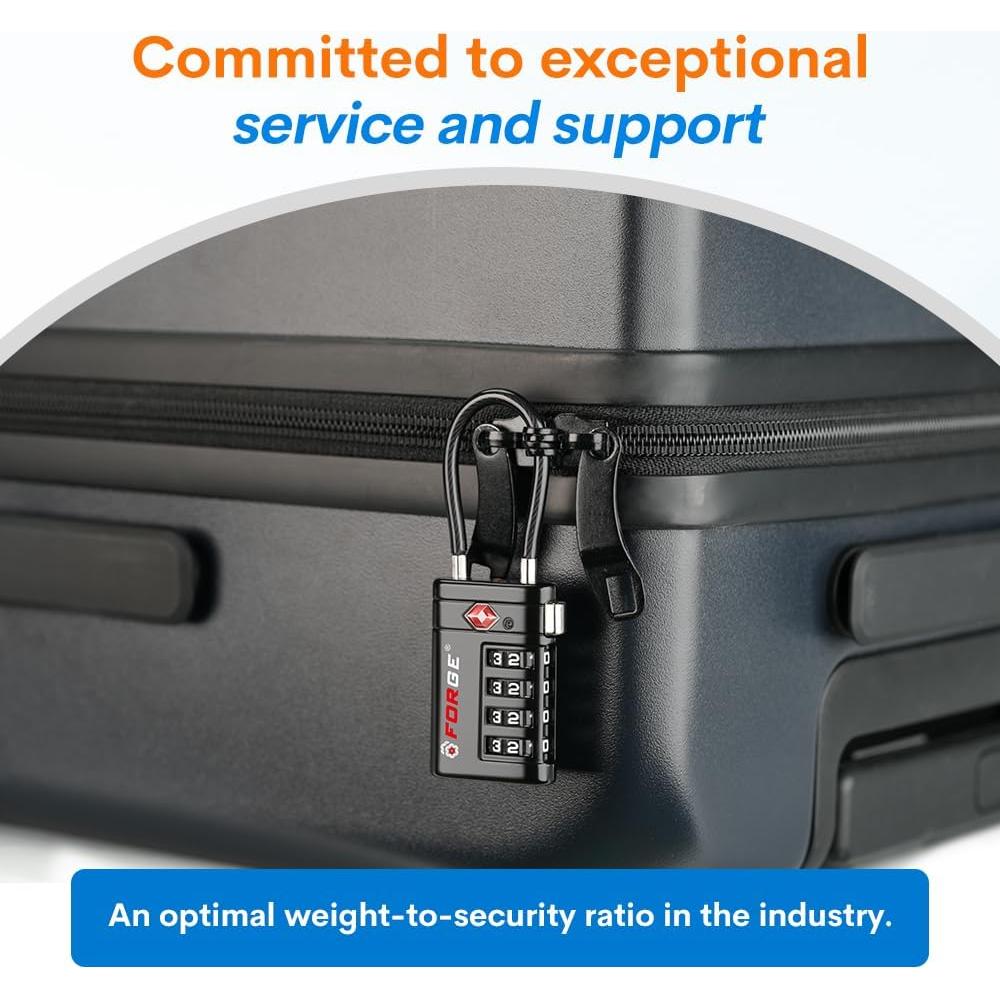 Candados de Equipaje TSA Forge 2 Piezas Combinación 4 Dígitos