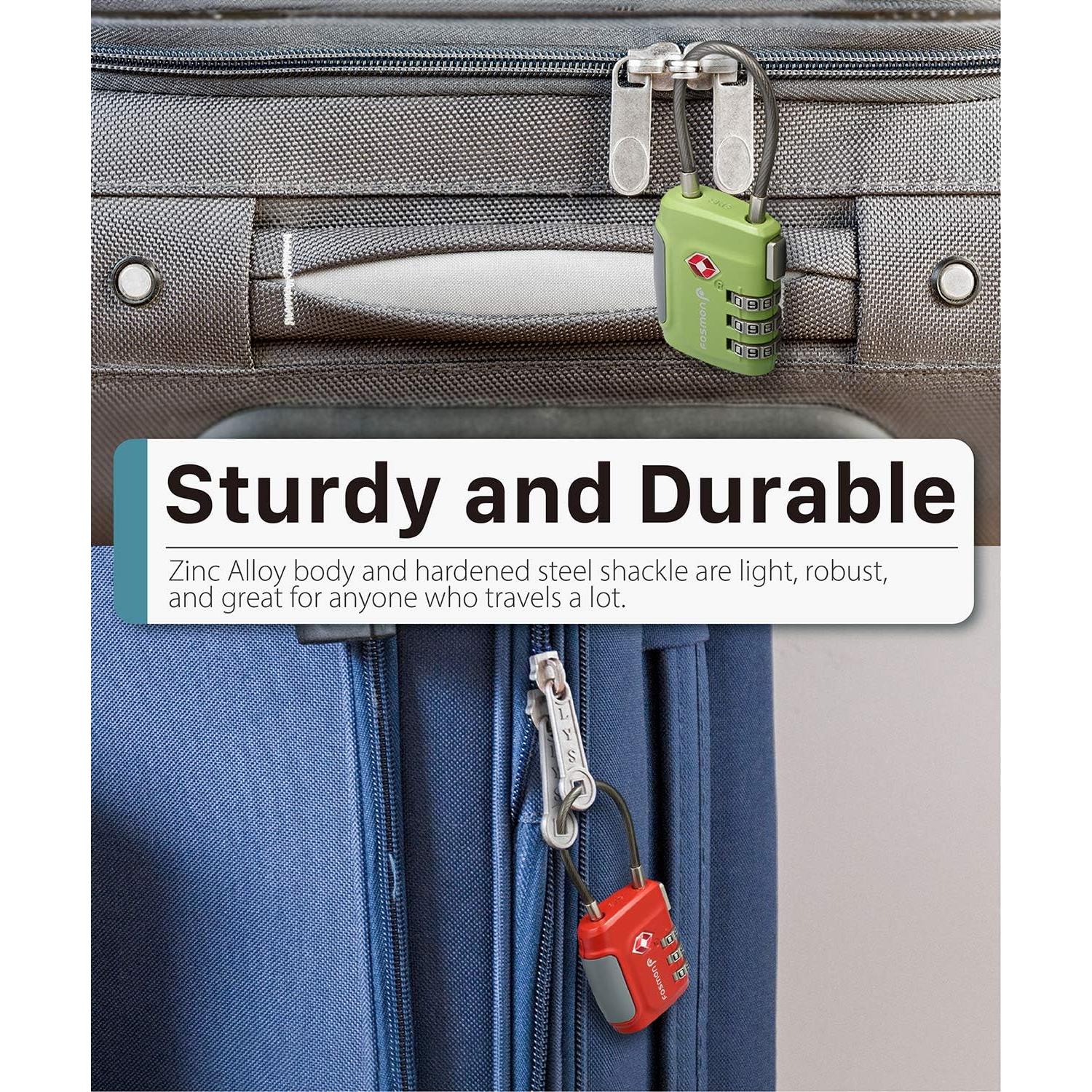 Candados de Equipaje TSA Fosmon - Paquete de 4 Multicolor