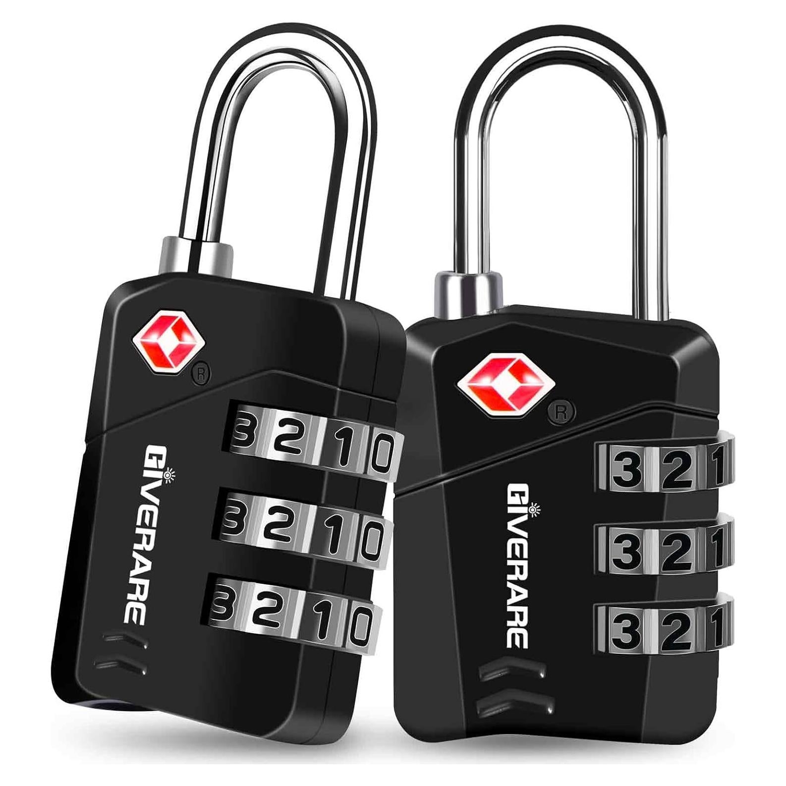 2 Candados de Equipaje GIVERARE TSA558 Combinación 3 Dígitos