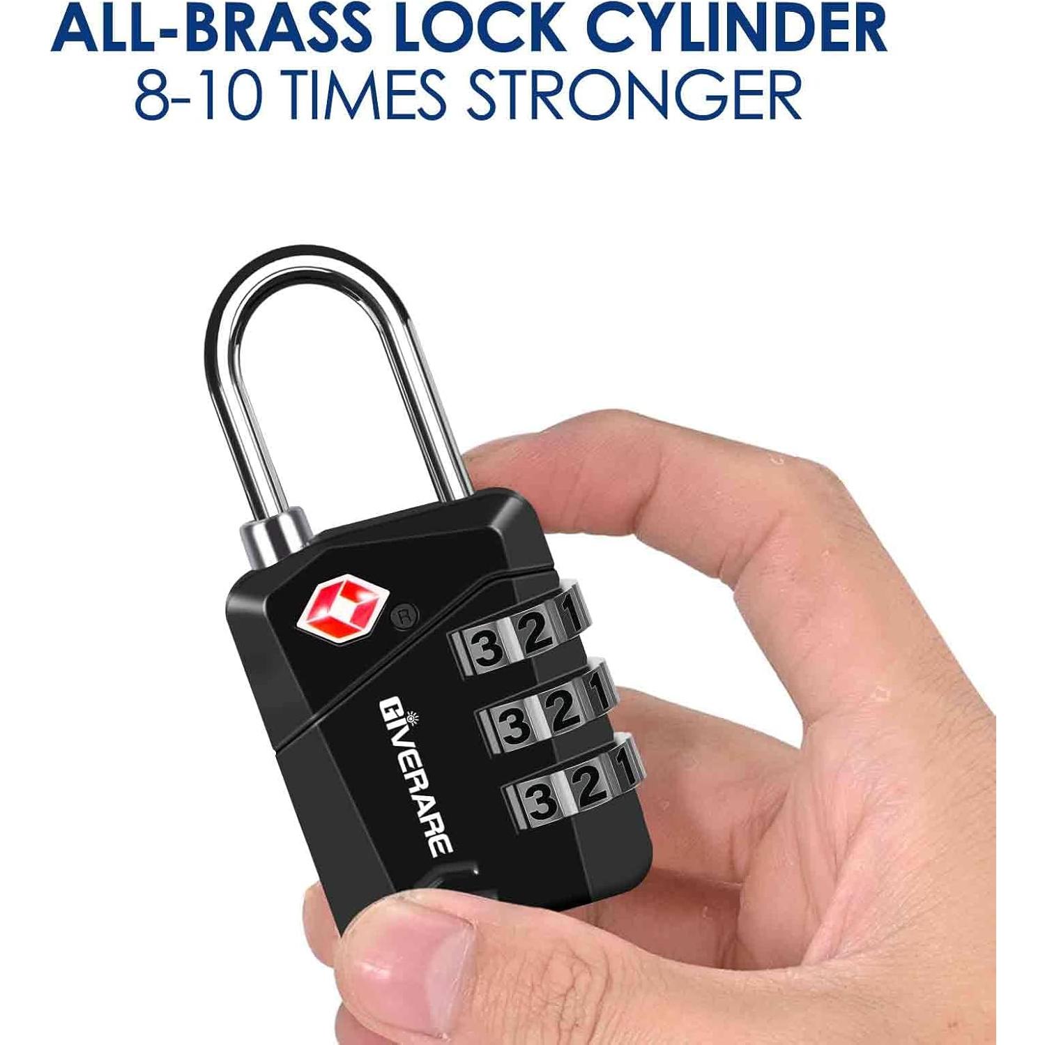 2 Candados de Equipaje GIVERARE TSA558 Combinación 3 Dígitos