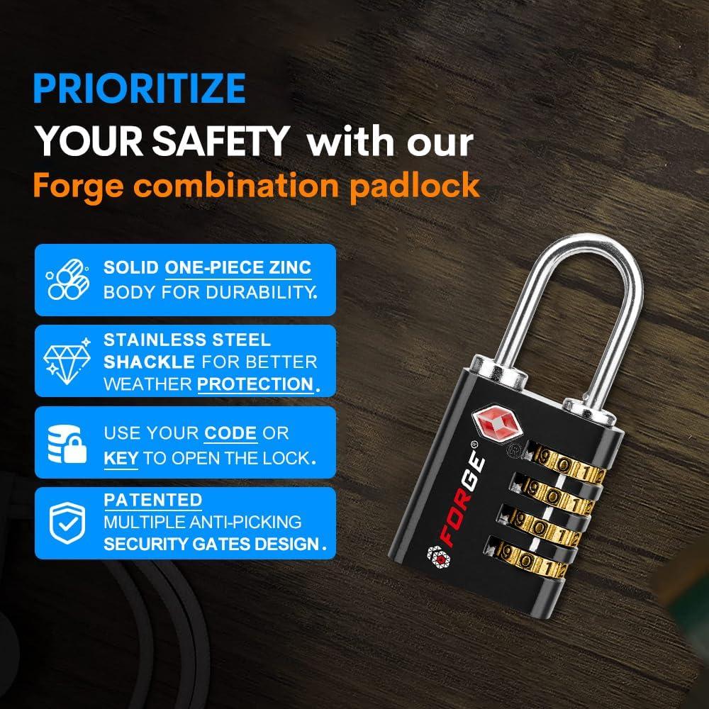 Cerradura TSA Forja TS-431 Doble Apertura 4 Pk Negra