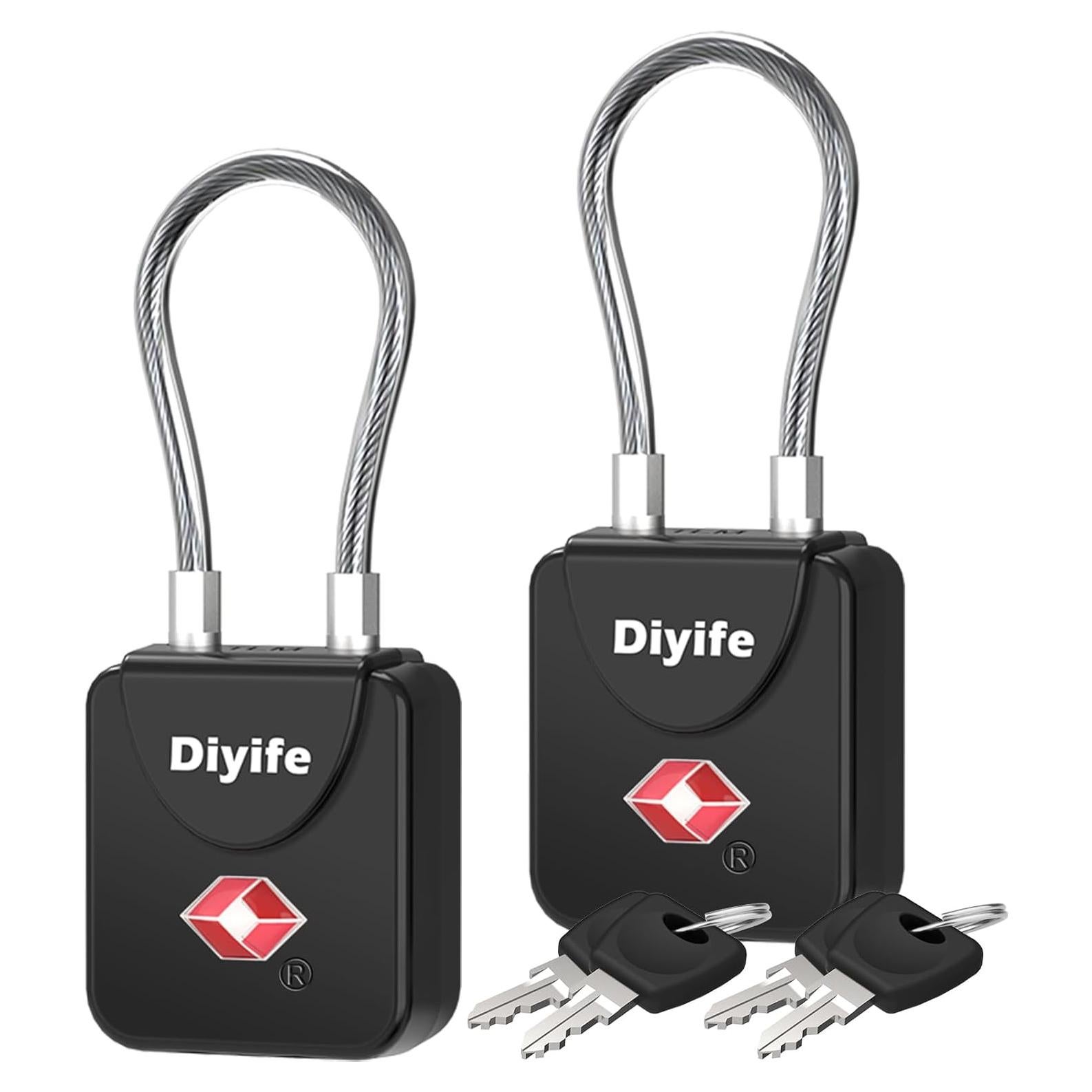Candados de Equipaje TSA Diyife - 2 Paquete, Negro, Portátil