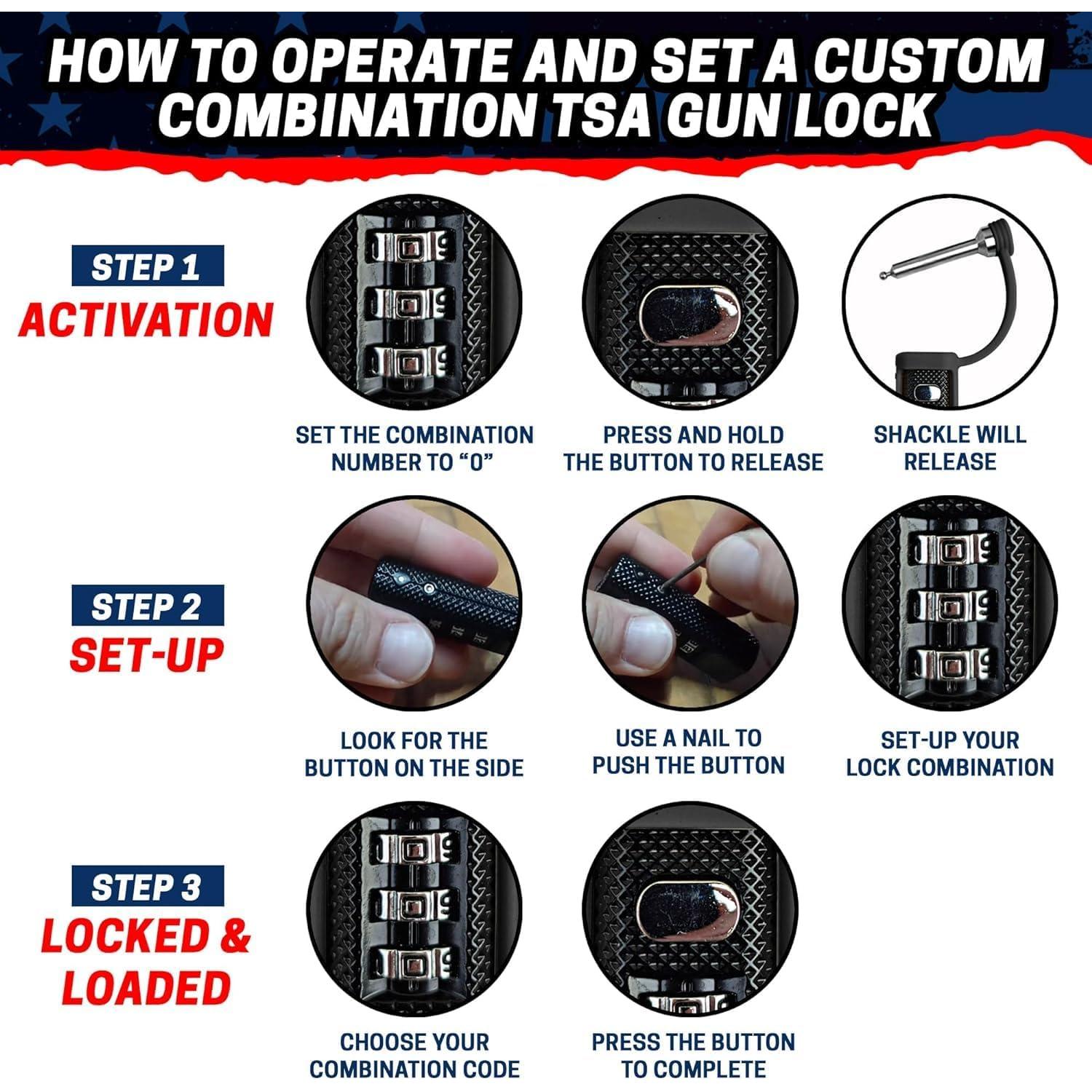 Candado Táctico TSA Cedar Mill Fine - 2 Paquete Negro