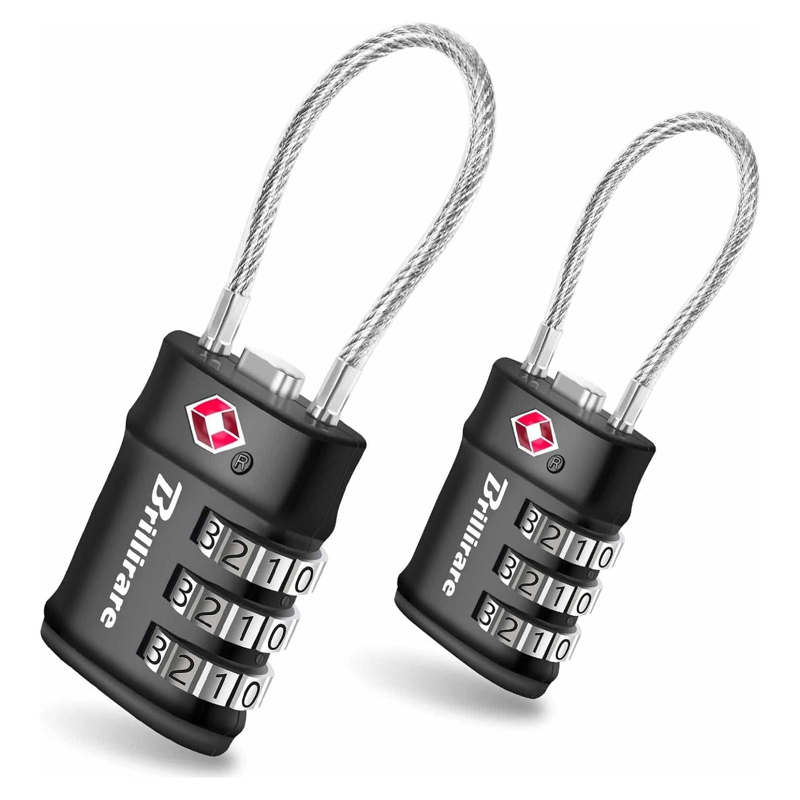 2 Candados de Equipaje Aprobados por TSA BRILLIRARE 3 Dígitos