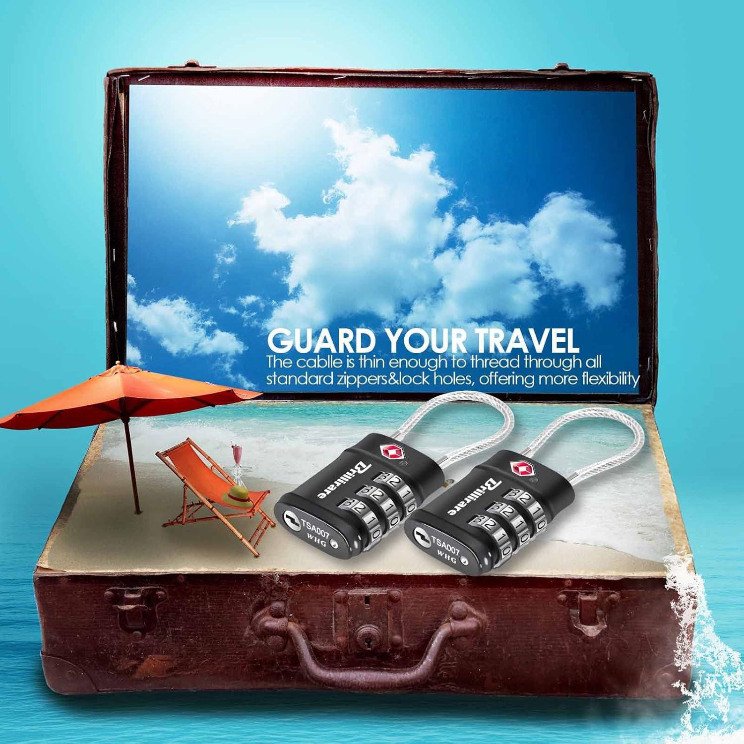 2 Candados de Equipaje Aprobados por TSA BRILLIRARE 3 Dígitos