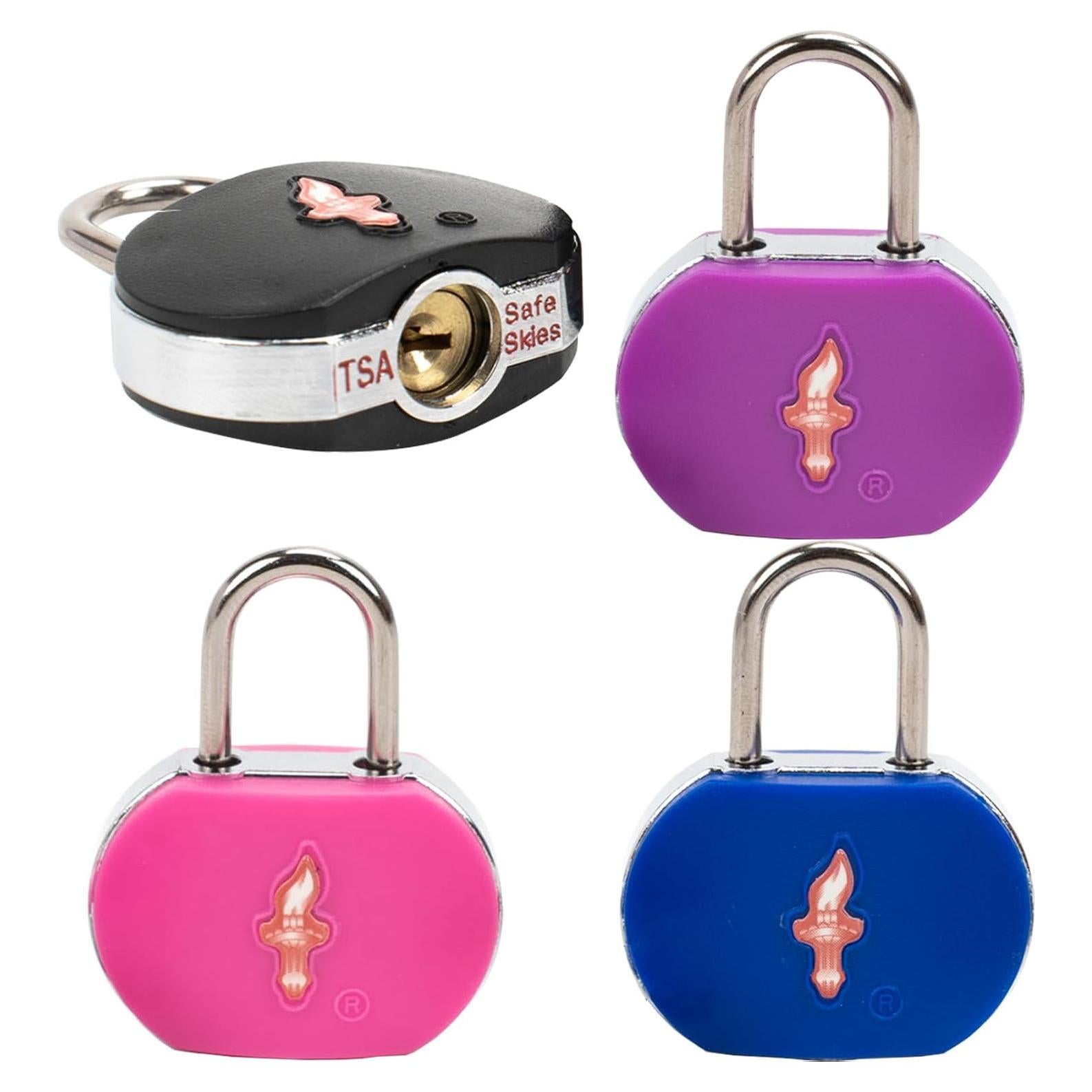 Candado de Equipaje TSA DUALCROWN Paquete de 4 con Llave