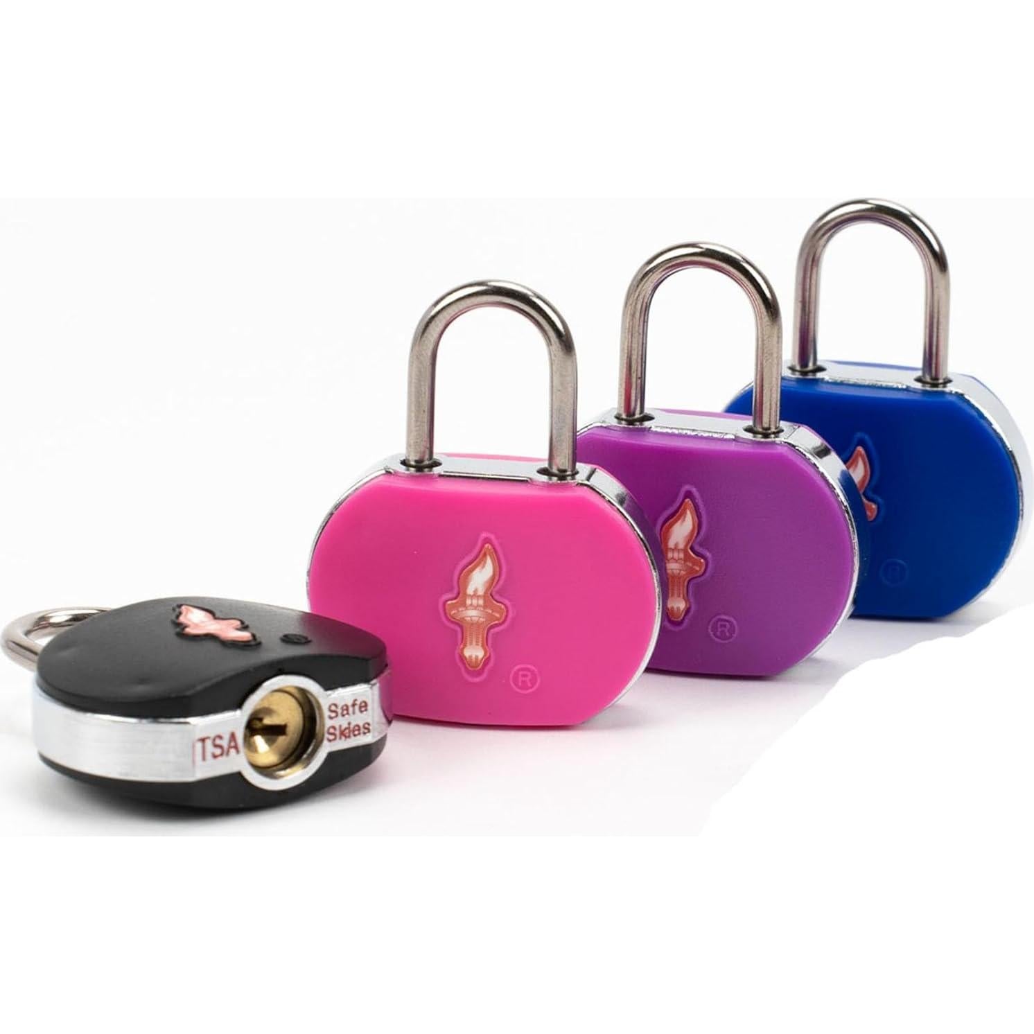 Candado de Equipaje TSA DUALCROWN Paquete de 4 con Llave