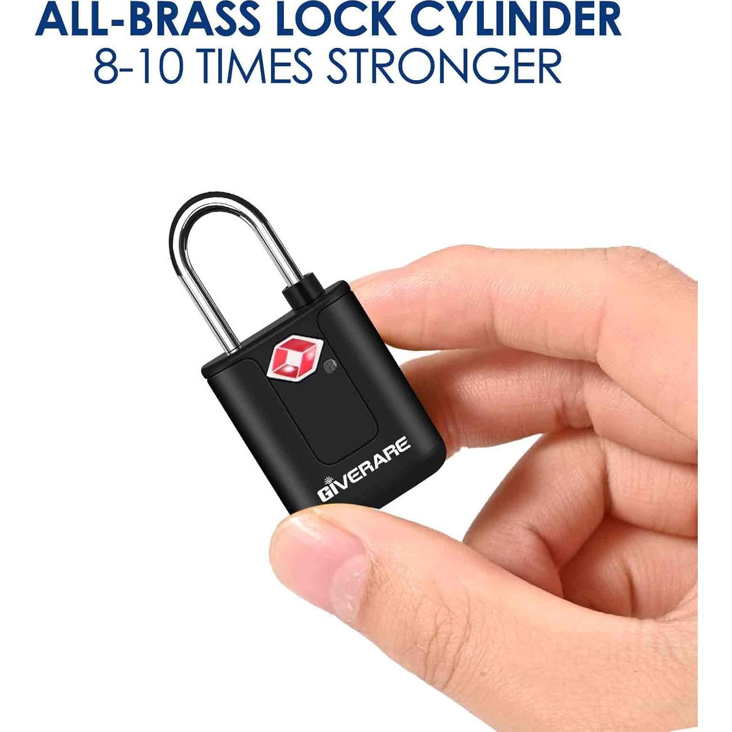 Pack de 4 Candados de Equipaje TSA GIVERARE Antirrobo Negro