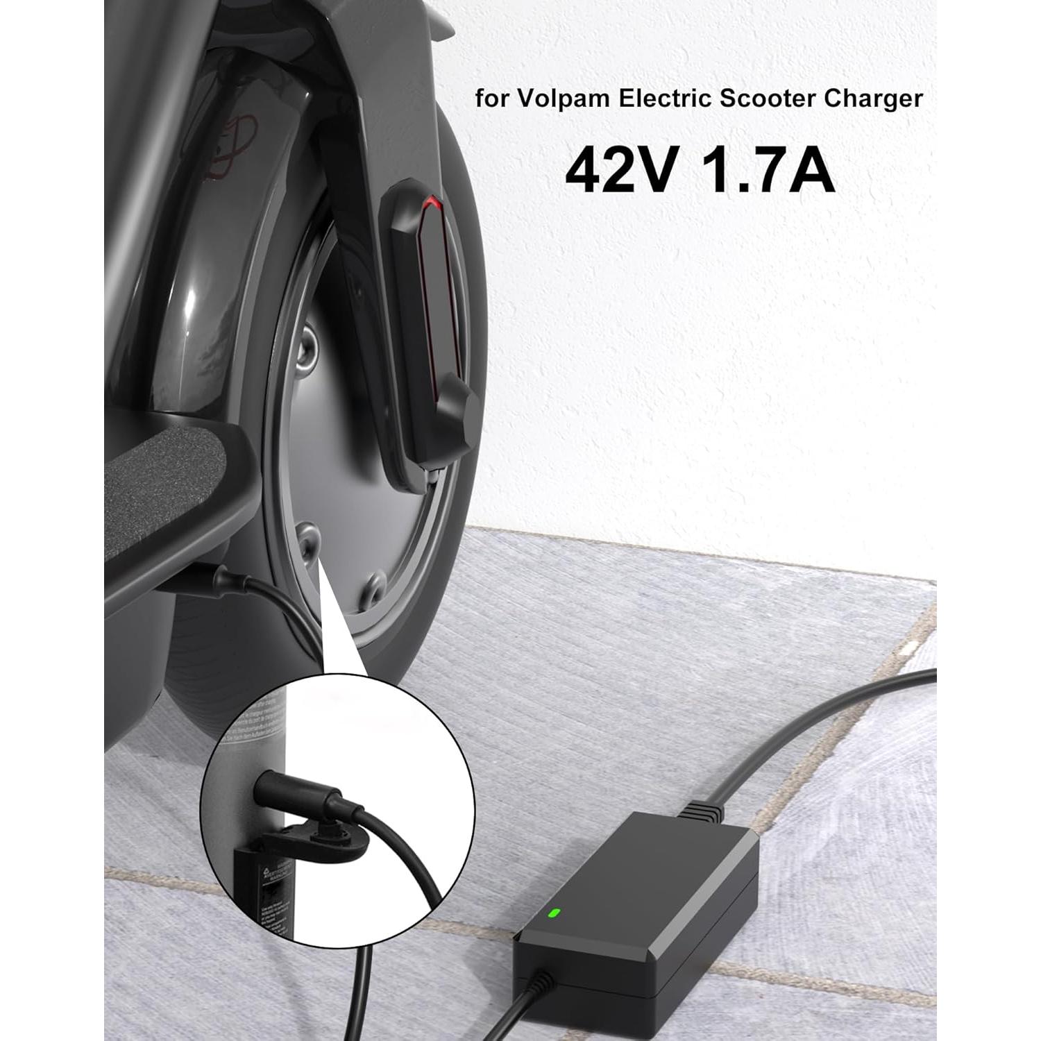 VHBW 42V Replacement Charger for Volpam Electric Scooter SP06 SPT7 SP03 SP06 GS AC DC Adapter