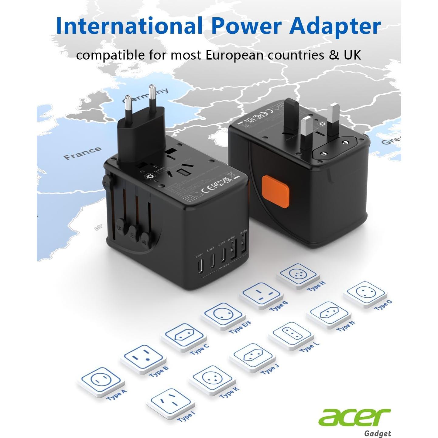 Adaptador de Enchufe Universal Acer SL-200-3C2A 5 Puertos USB