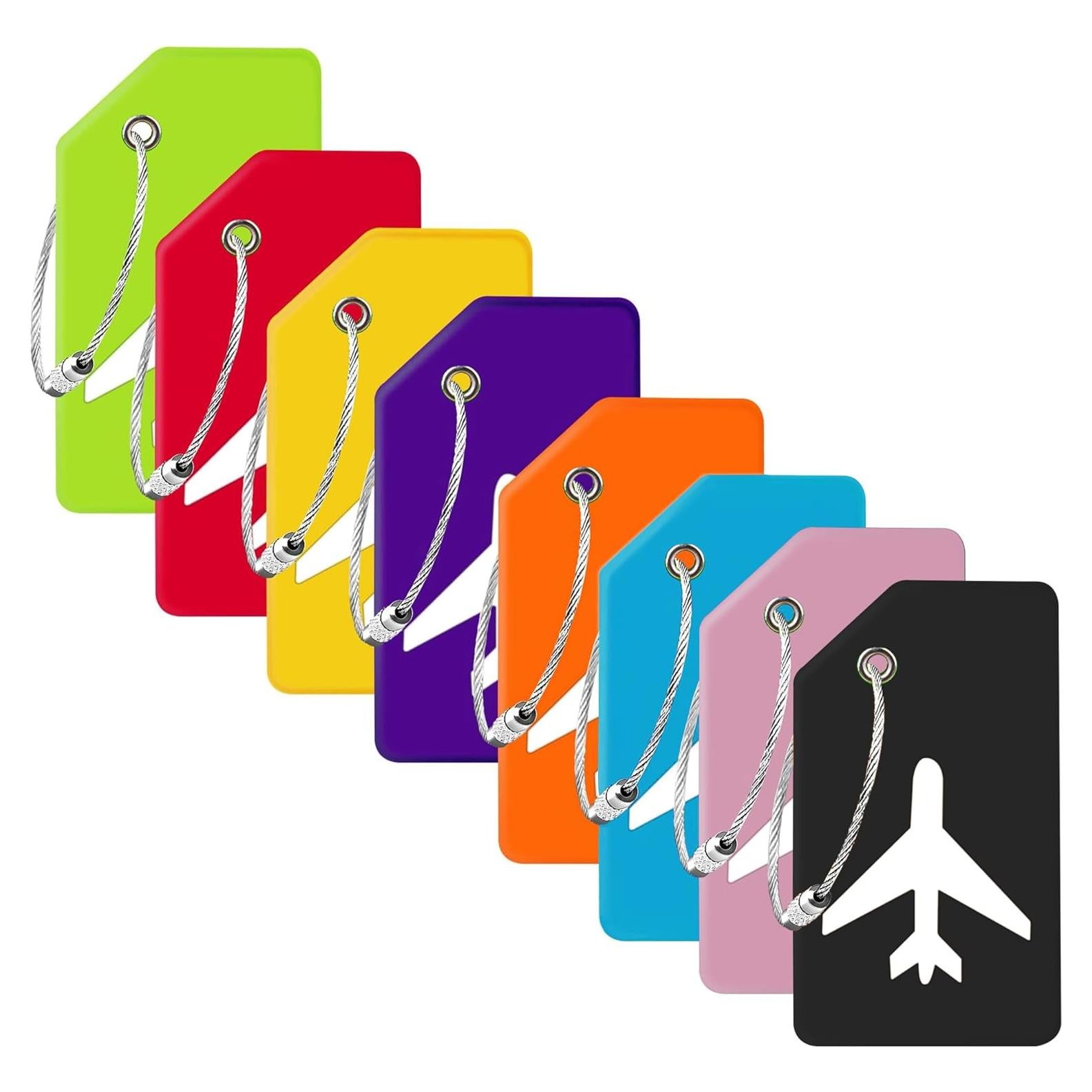 Paquete de 8 Etiquetas de Equipaje Silicona Gostwo con Asa Acero
