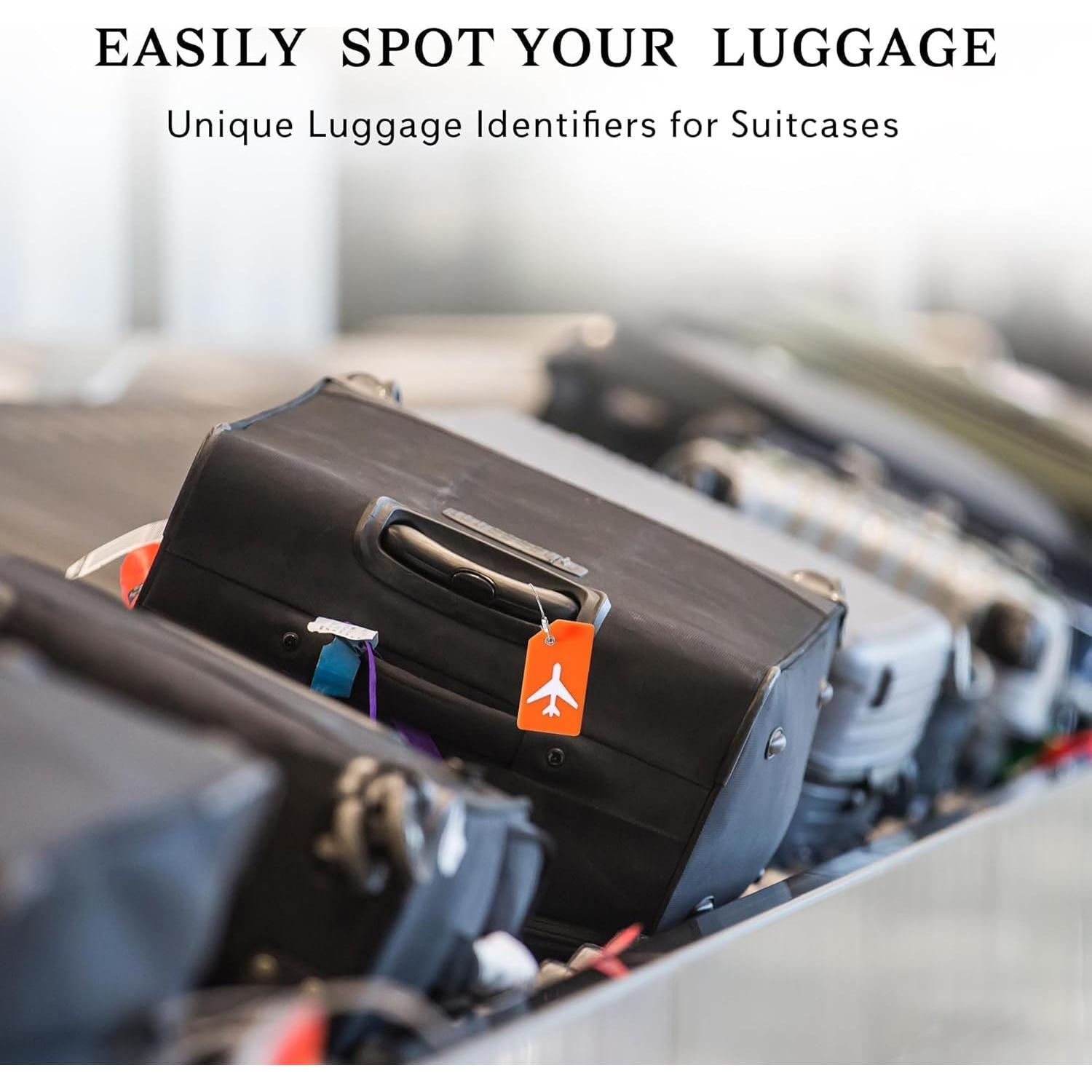 Paquete de 8 Etiquetas de Equipaje Silicona Gostwo con Asa Acero