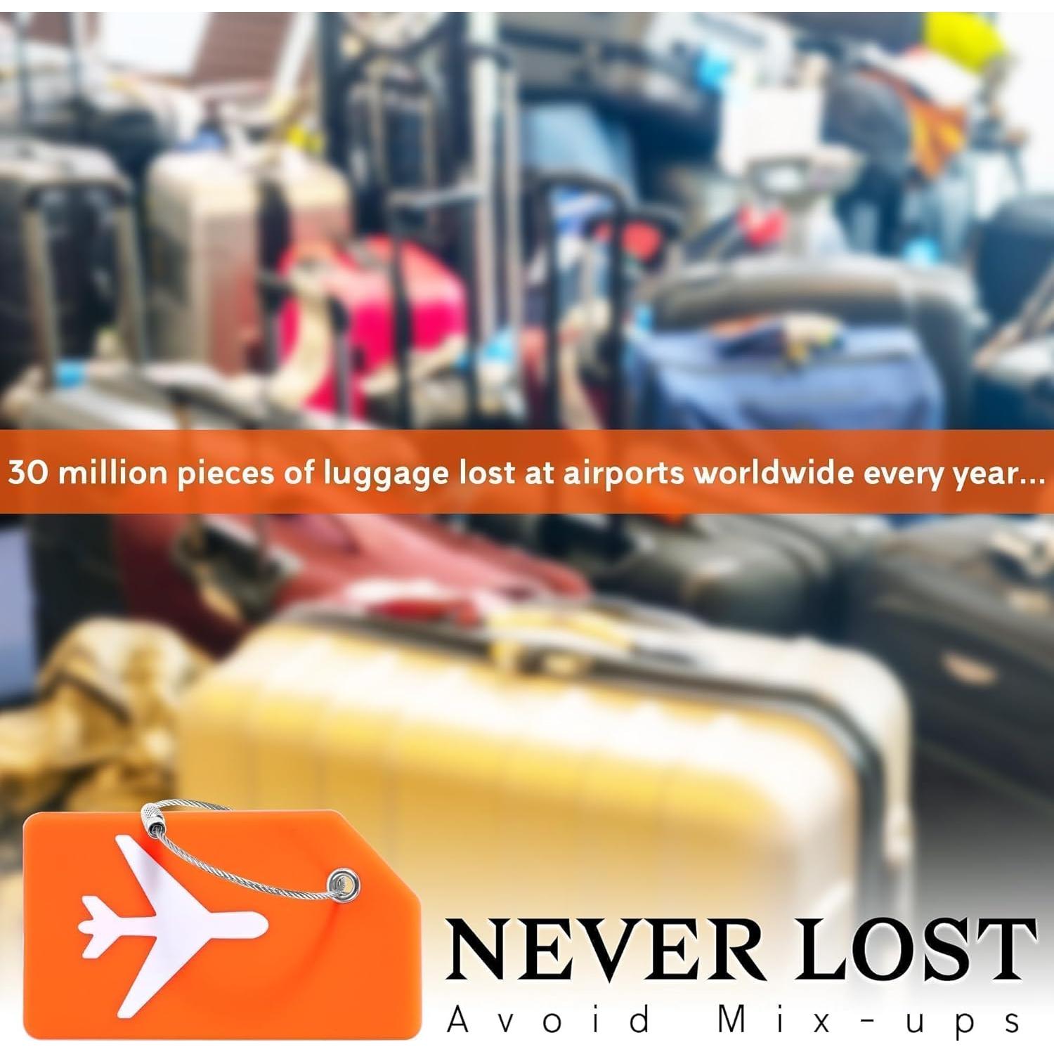 Paquete de 8 Etiquetas de Equipaje Silicona Gostwo con Asa Acero