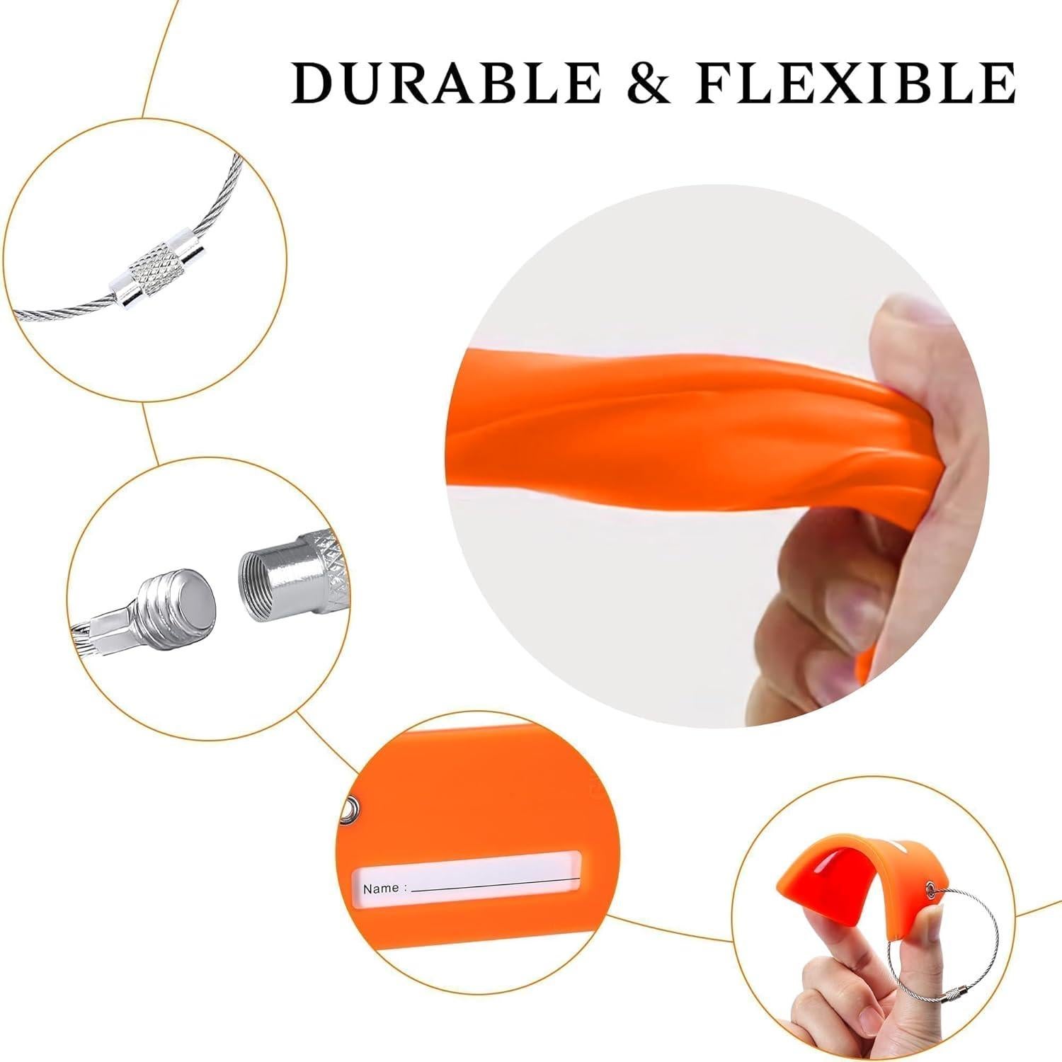 Paquete de 8 Etiquetas de Equipaje Silicona Gostwo con Asa Acero