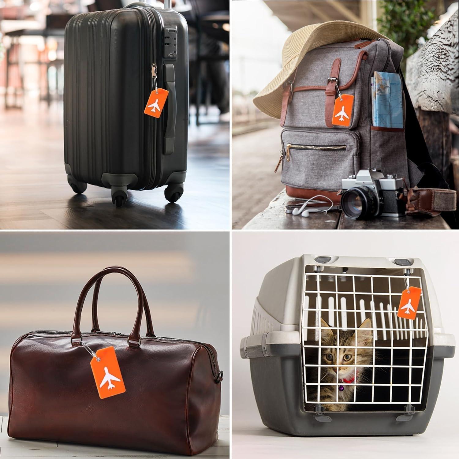 Paquete de 8 Etiquetas de Equipaje Silicona Gostwo con Asa Acero