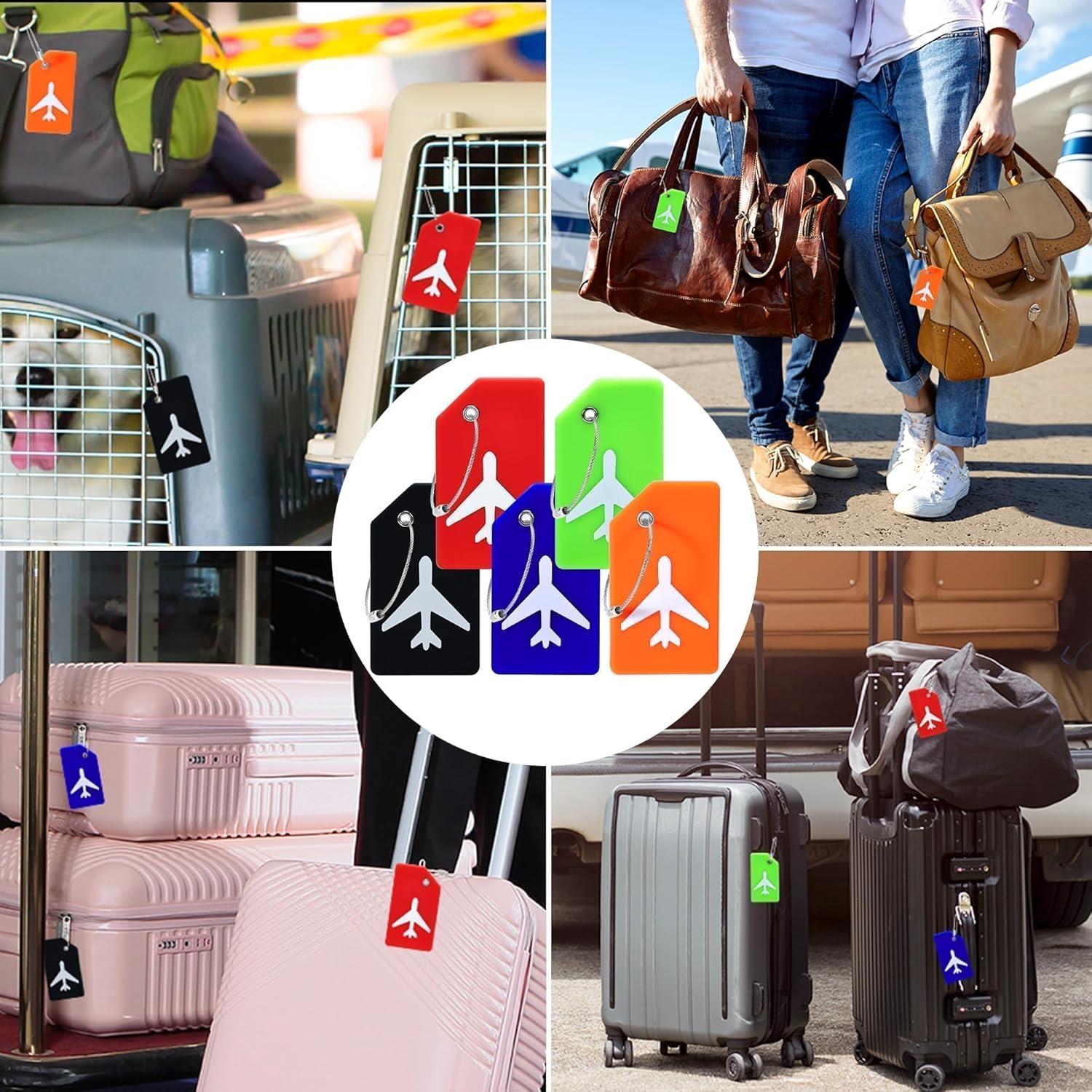 Paquete de 8 Etiquetas de Equipaje Silicona Gostwo con Asa Acero