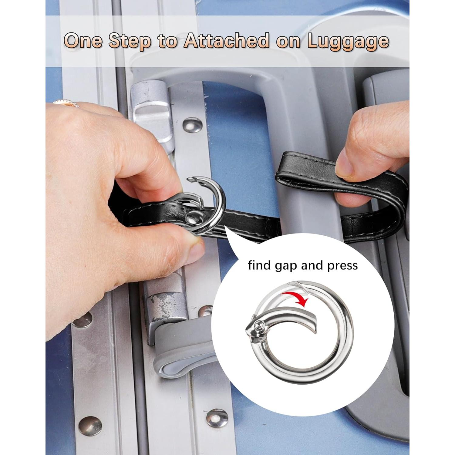 Etiquetas de Equipaje Teskyer - Paquete de 3 de Cuero PU Negro